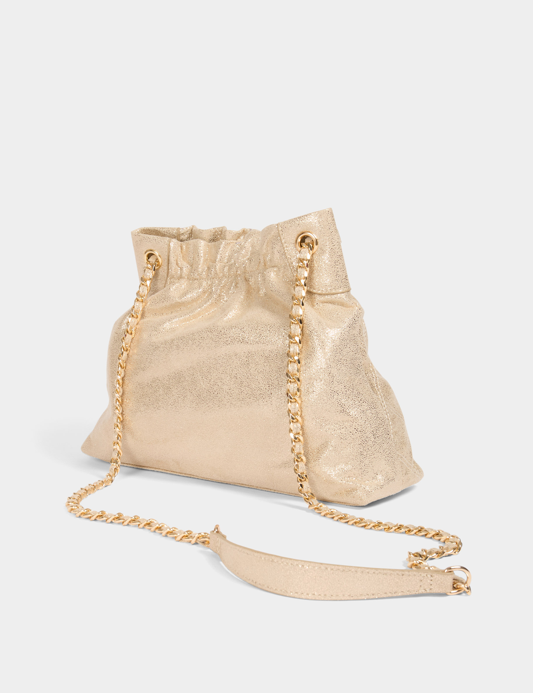 Metallised bag gold yellow women