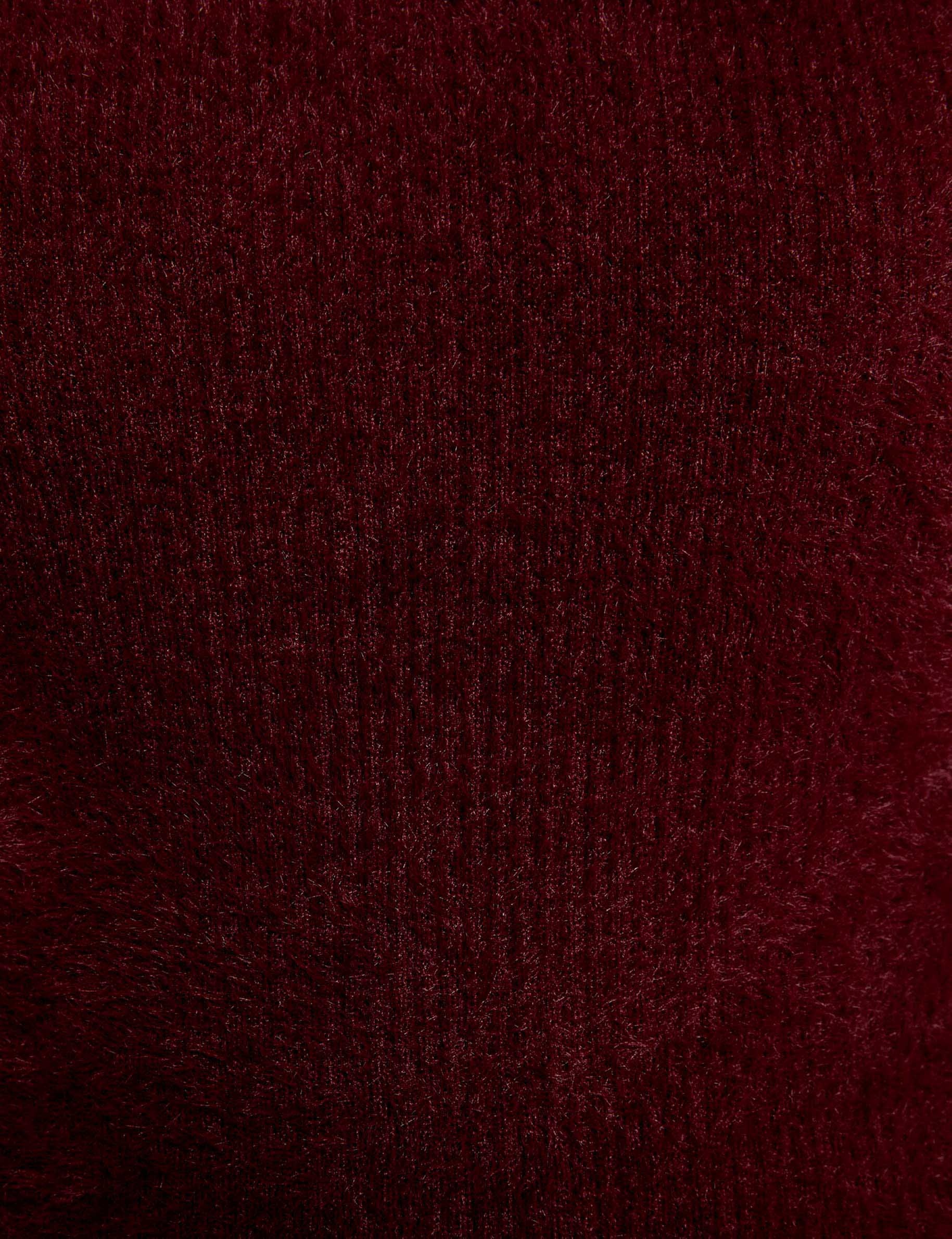 long sleeve fuzzy knit sweater plum women null