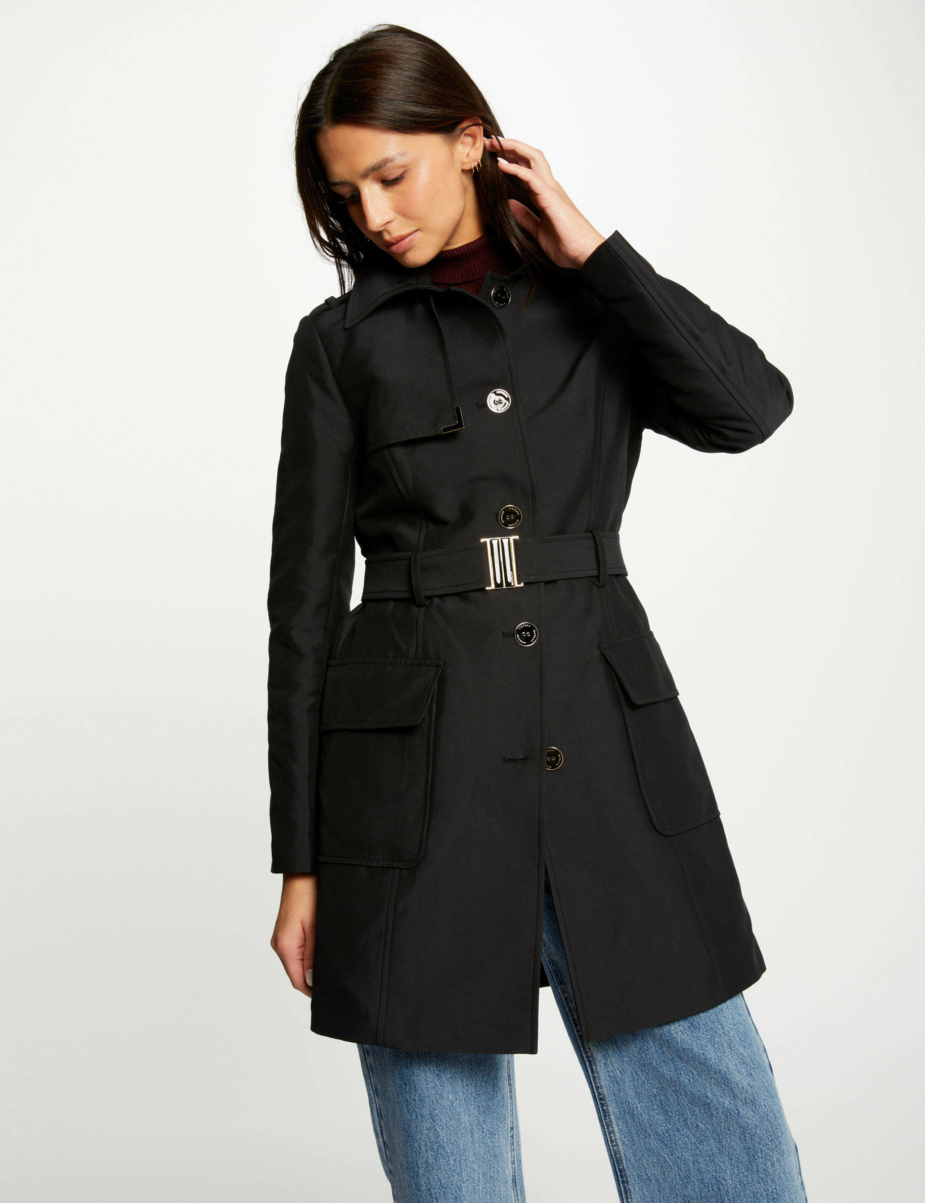 Trench noir femme sale