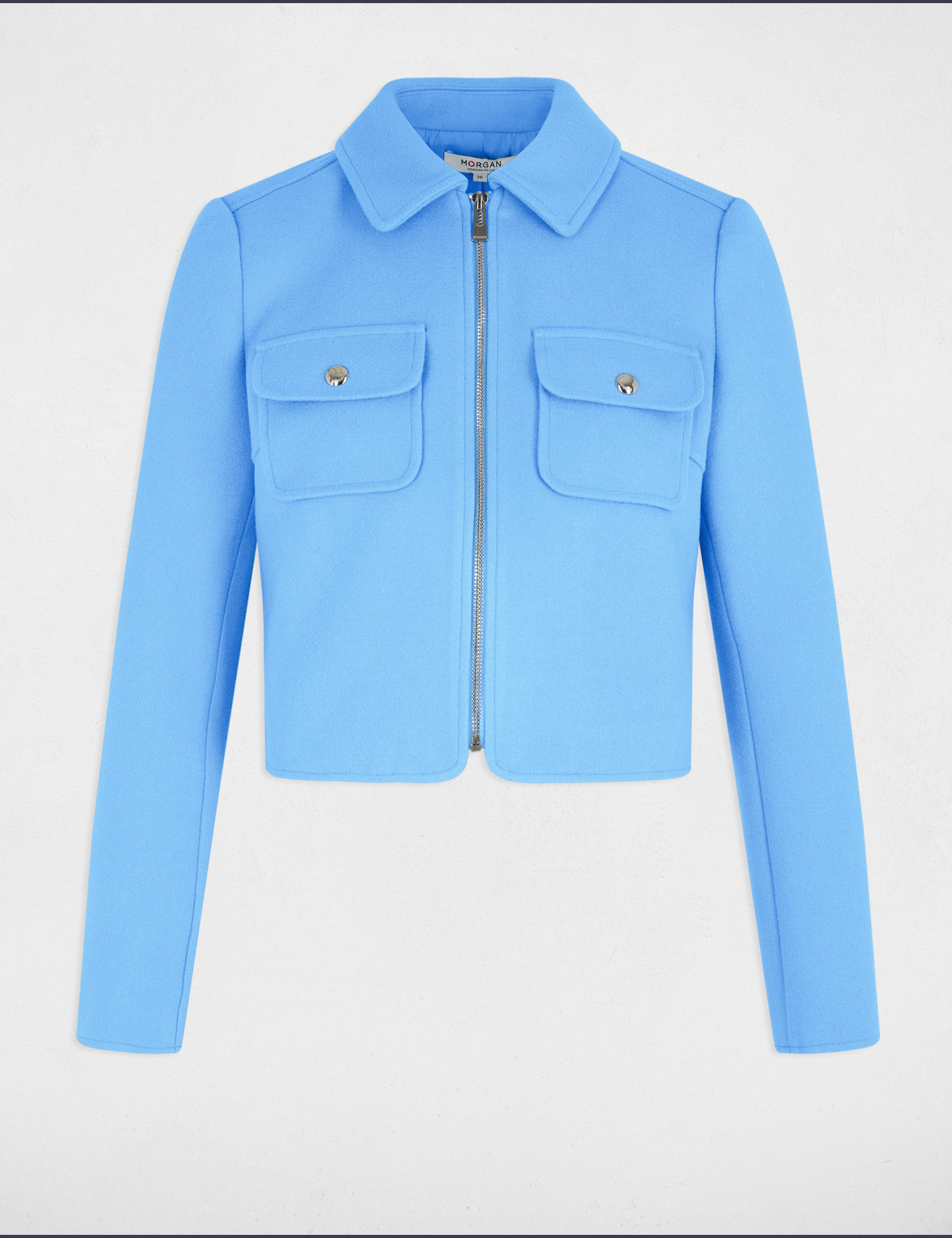 Short zipped jacket blue women