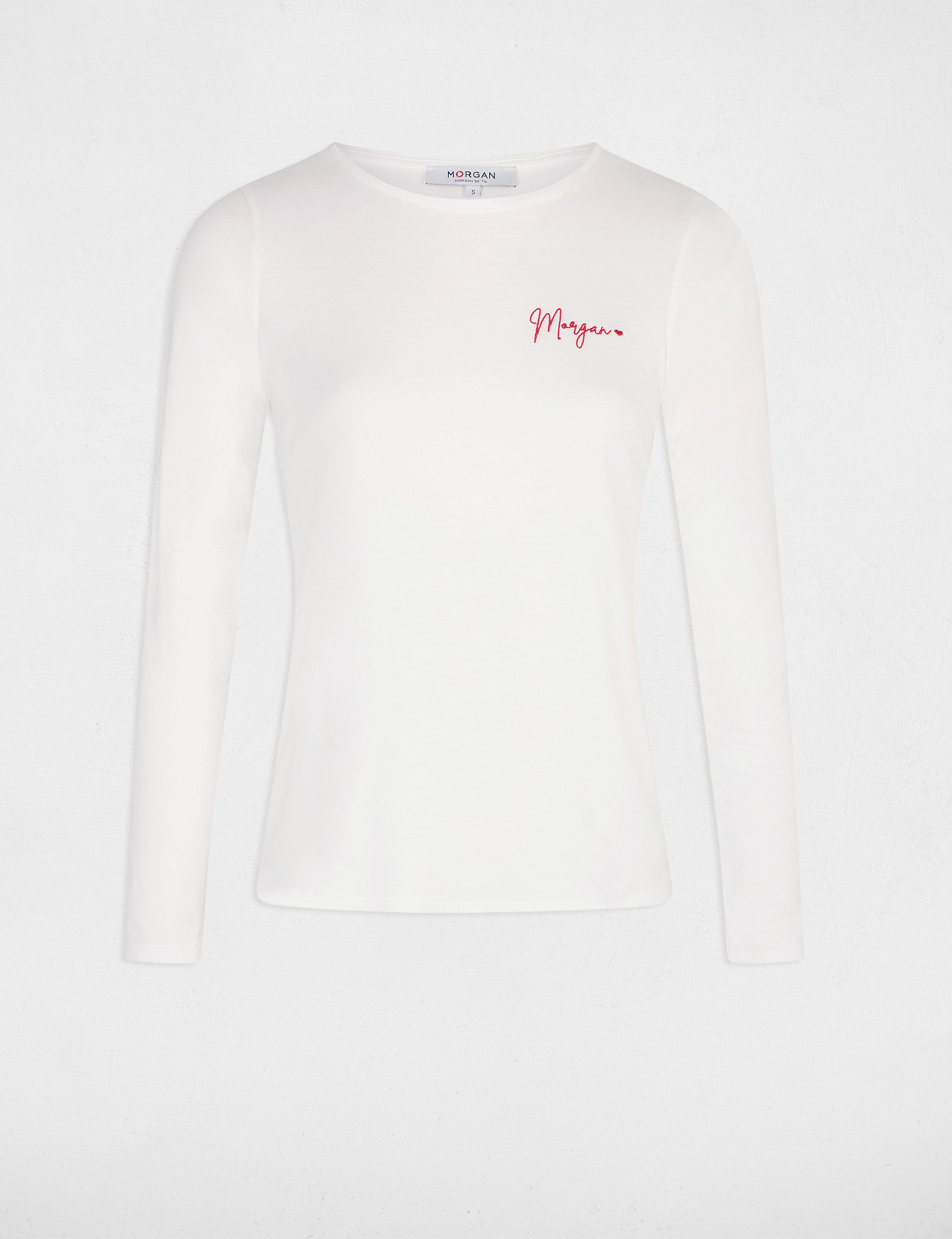 3/4-length sleeved t-shirt ivory women