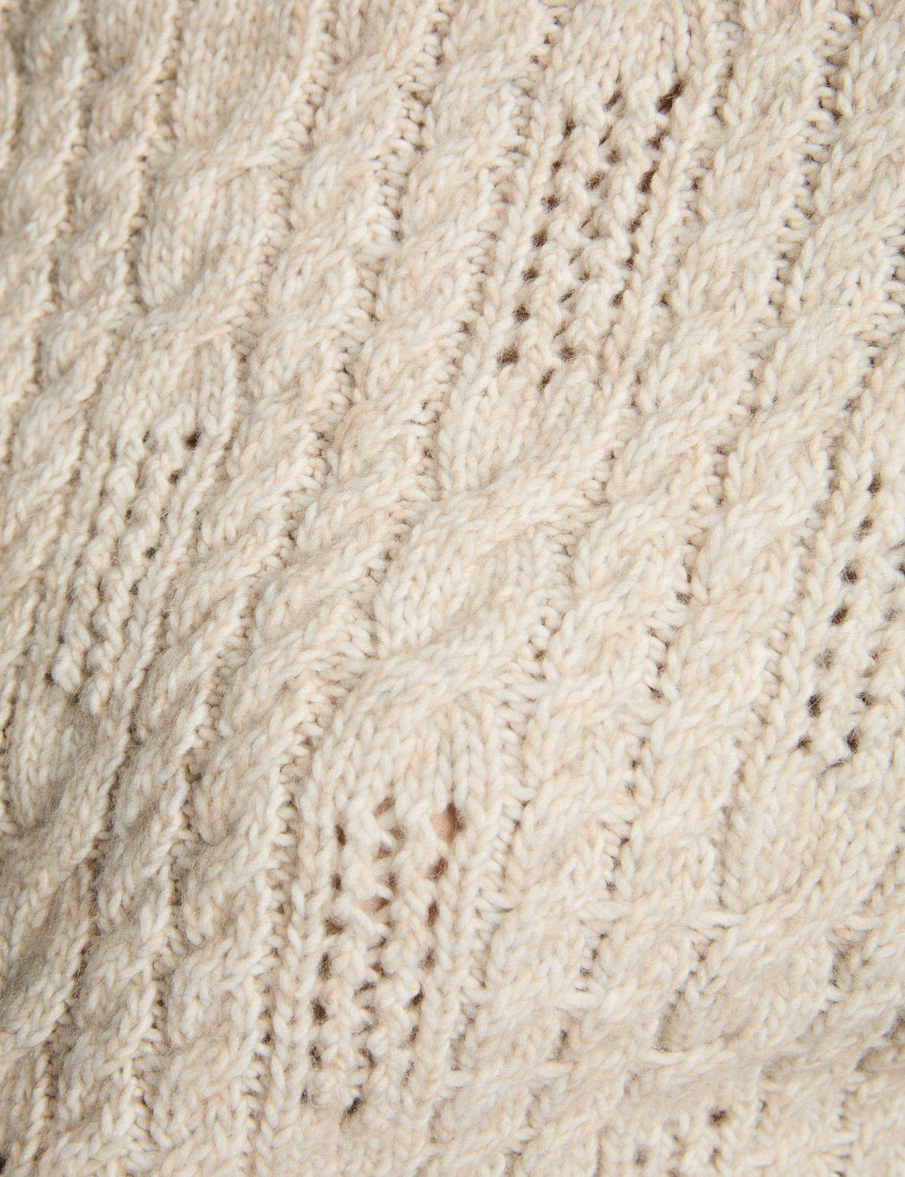 cropped high neck sweater beige women null