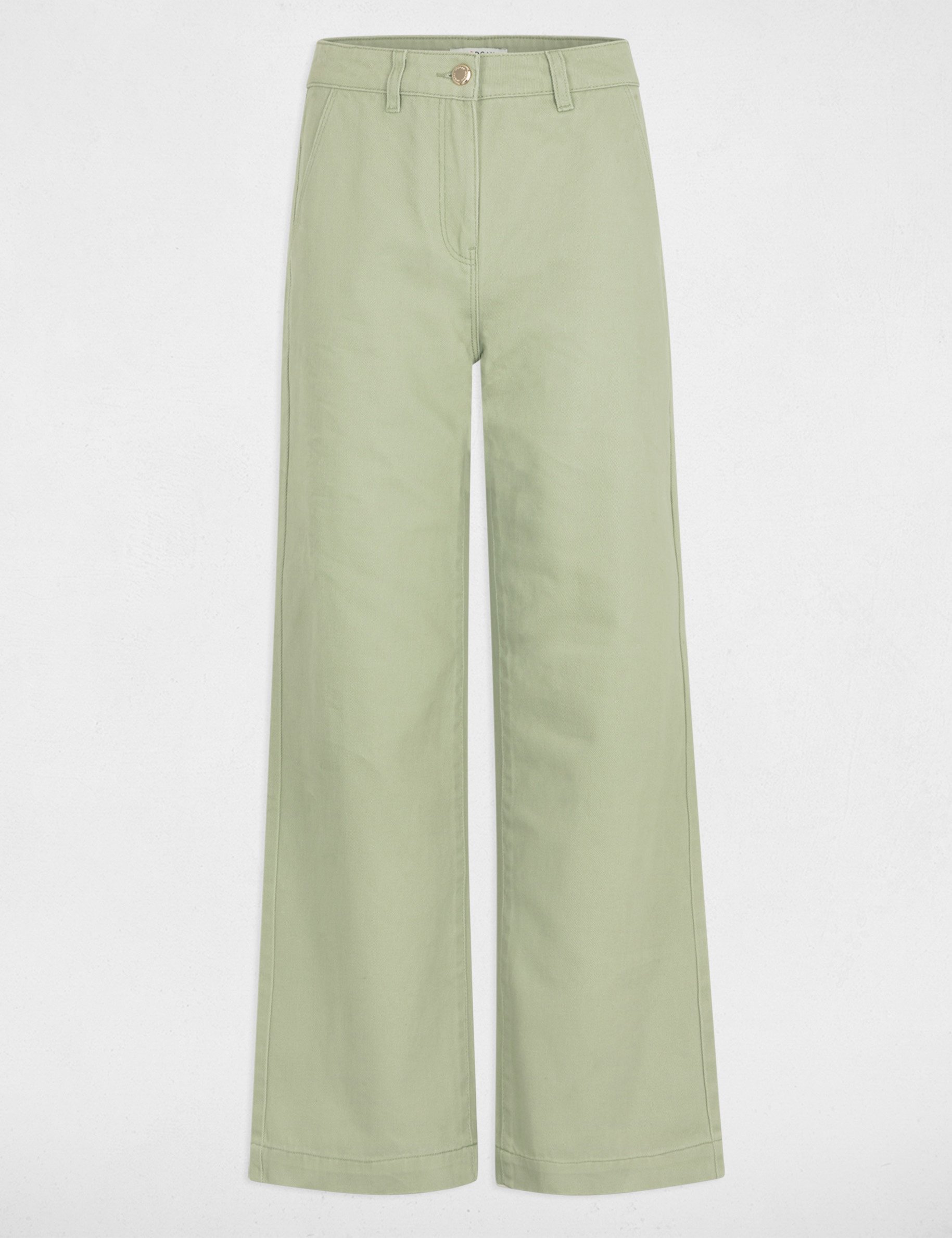 Wide leg jeans light green women