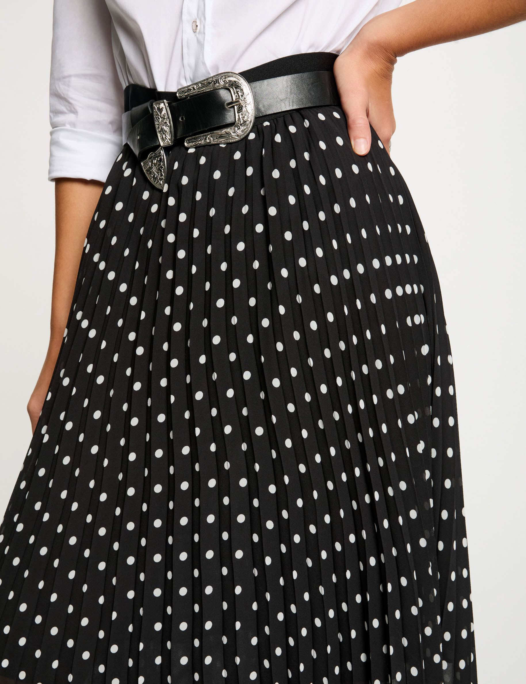 Maxi pleated printed skirt multicolor women