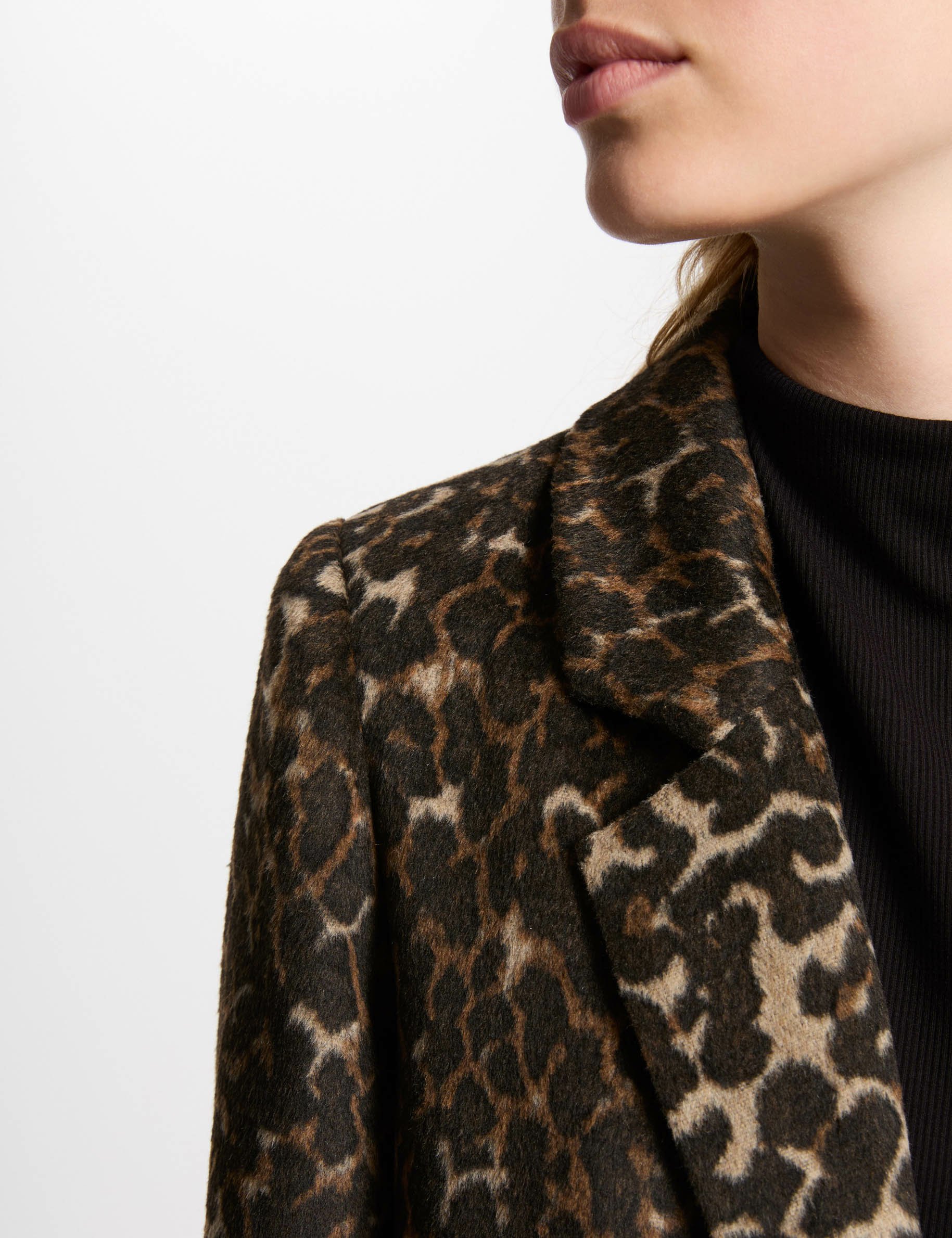 Long coat leopard print multicolor women