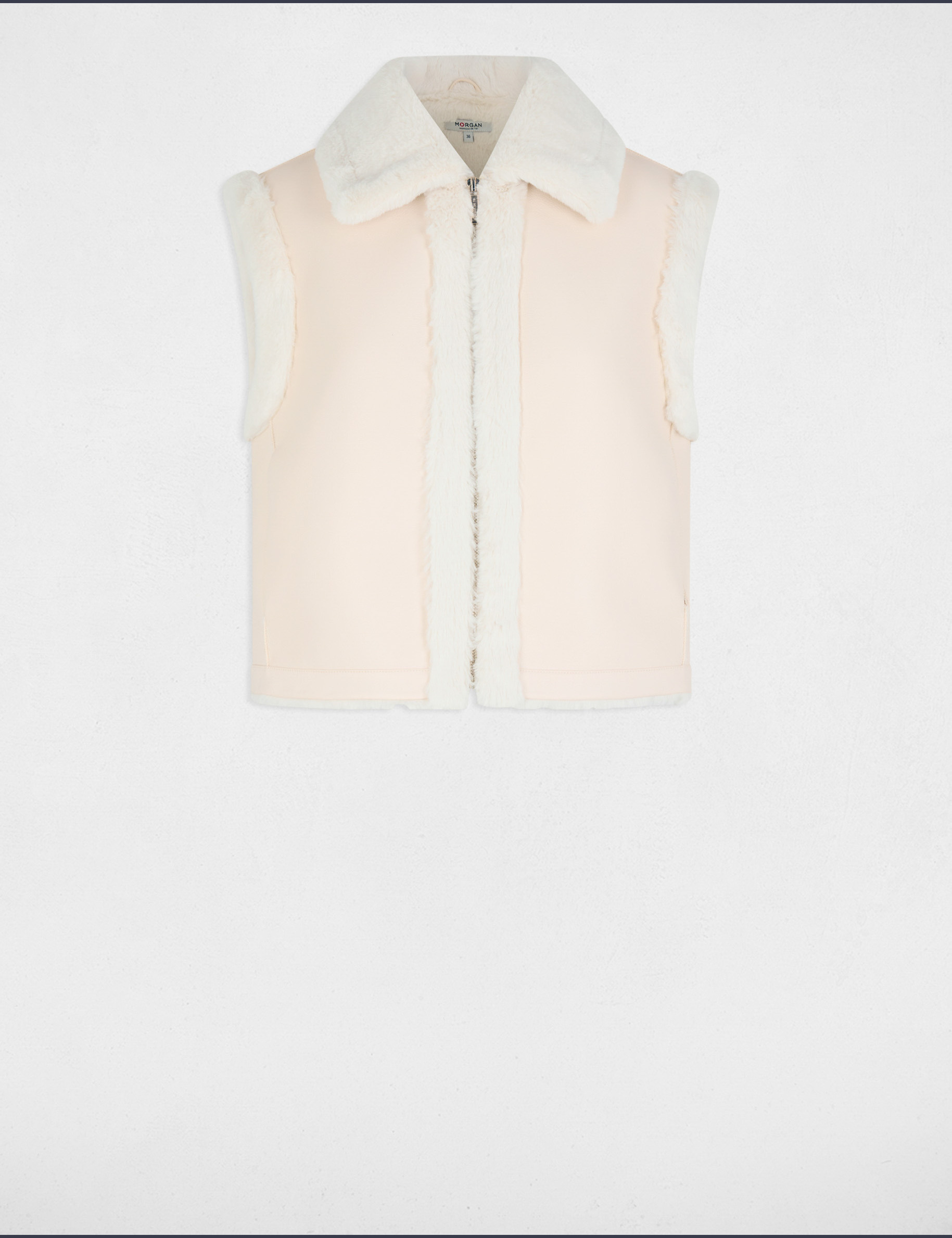 Short sleeveless jacket ivory women