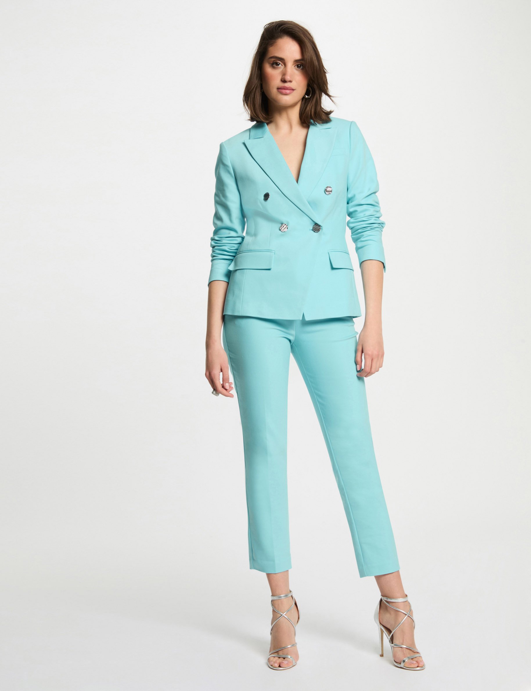 double breasted blazer sky blue women Double breasted blazer sky blue women