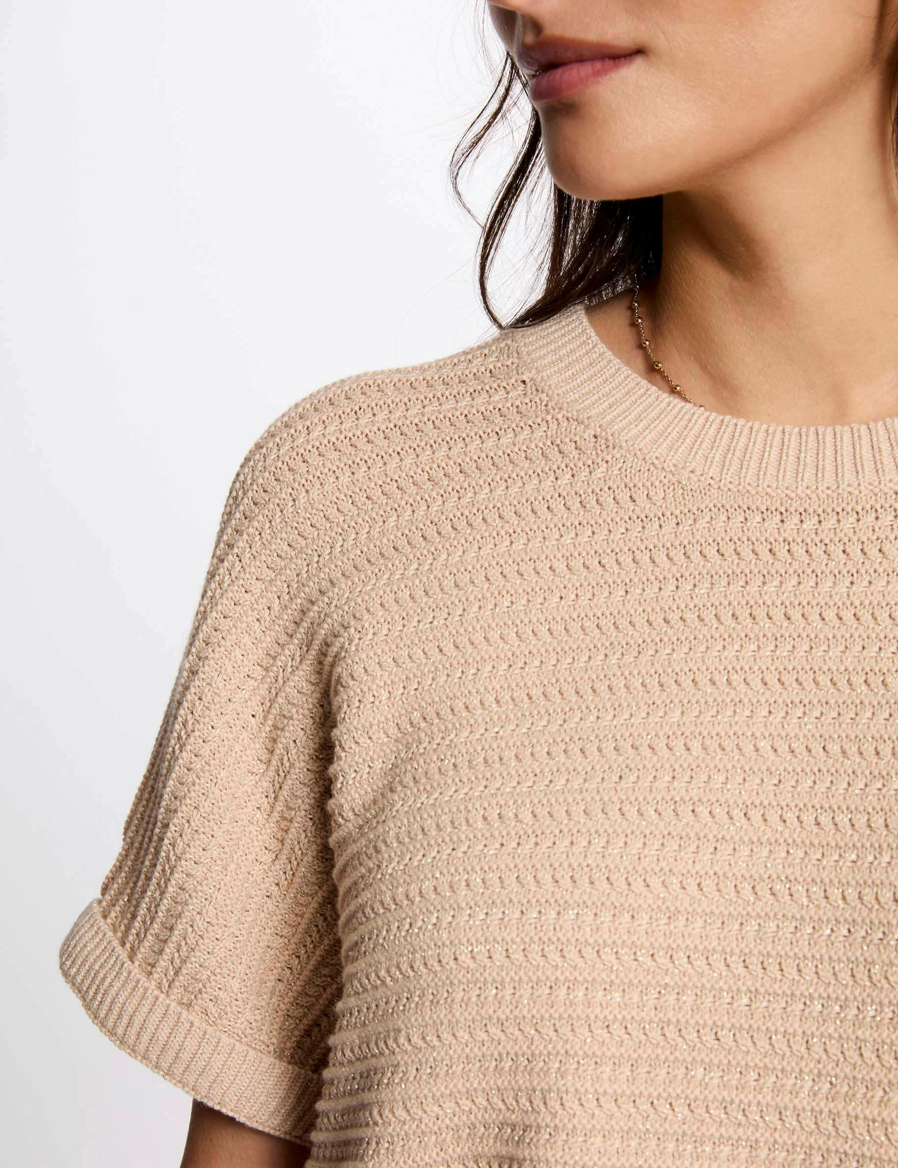 short sleeved jumper beige women null