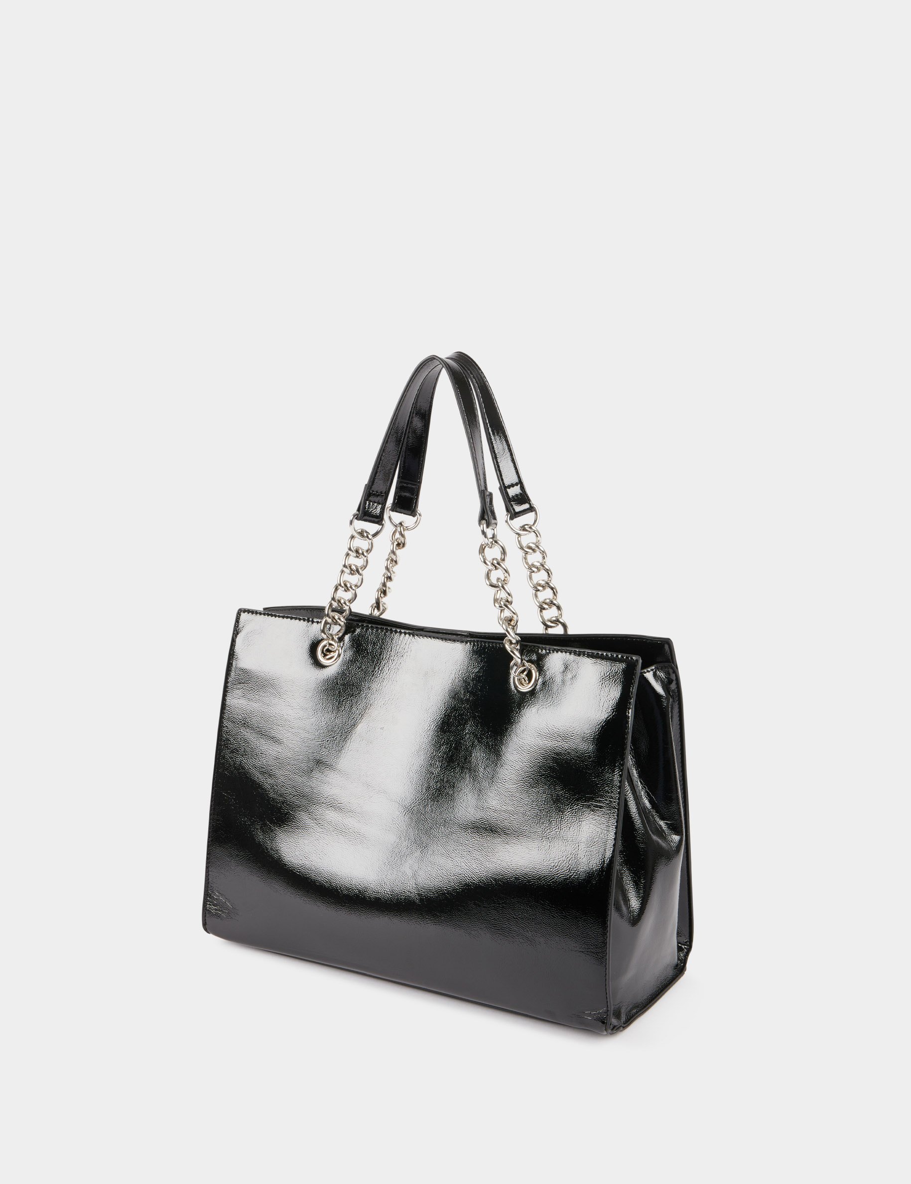 Sac cabas vernis logo M noir femme