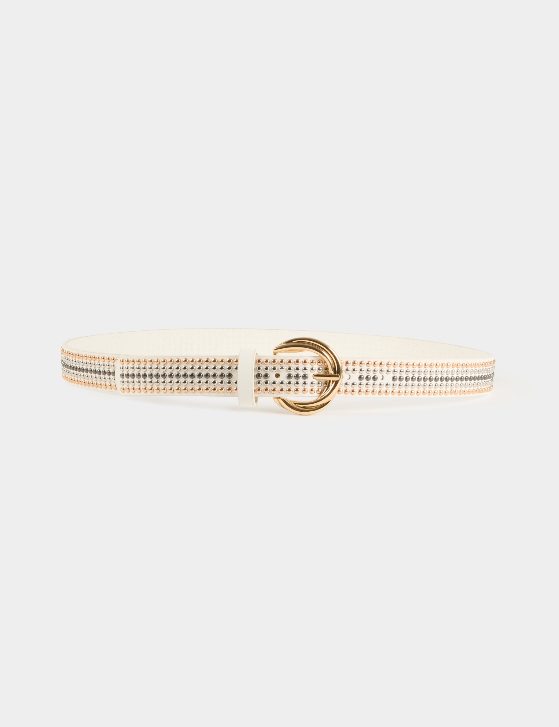 Ceinture cloutée blanc femme