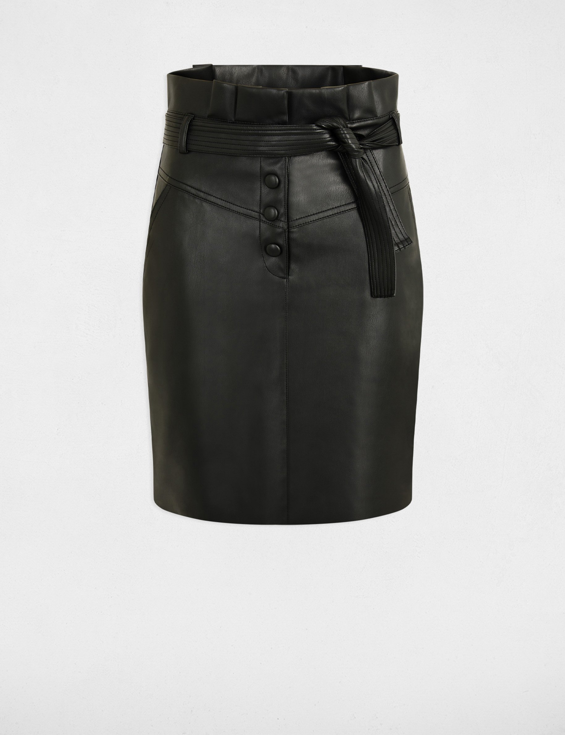 Faux leather pencil skirt black ladies'