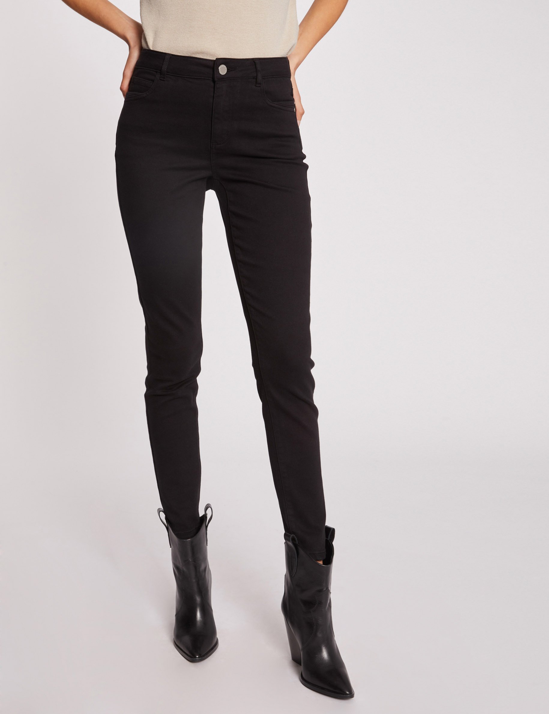 Standard waisted skinny trousers black women