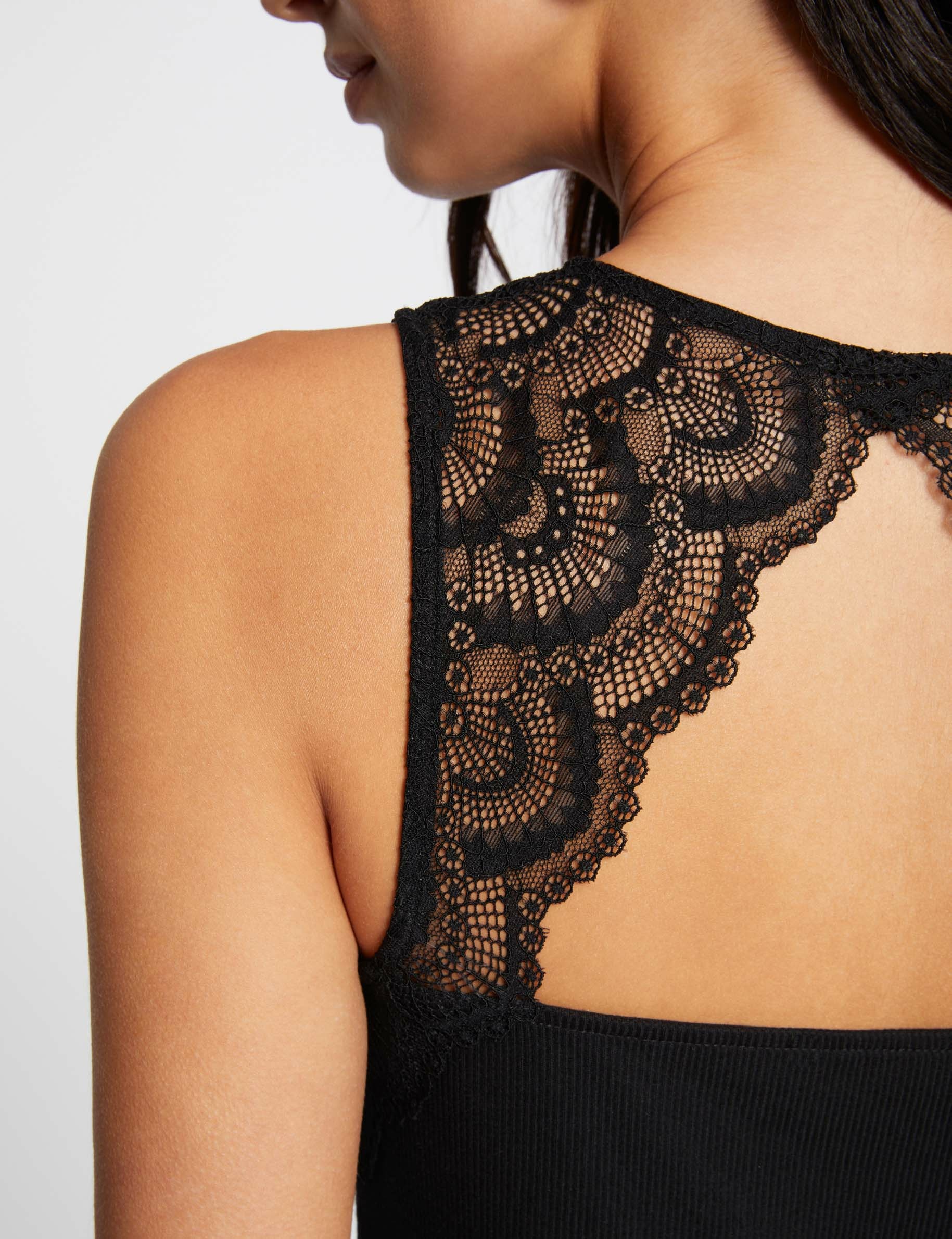 Vest top in lace black ladies'