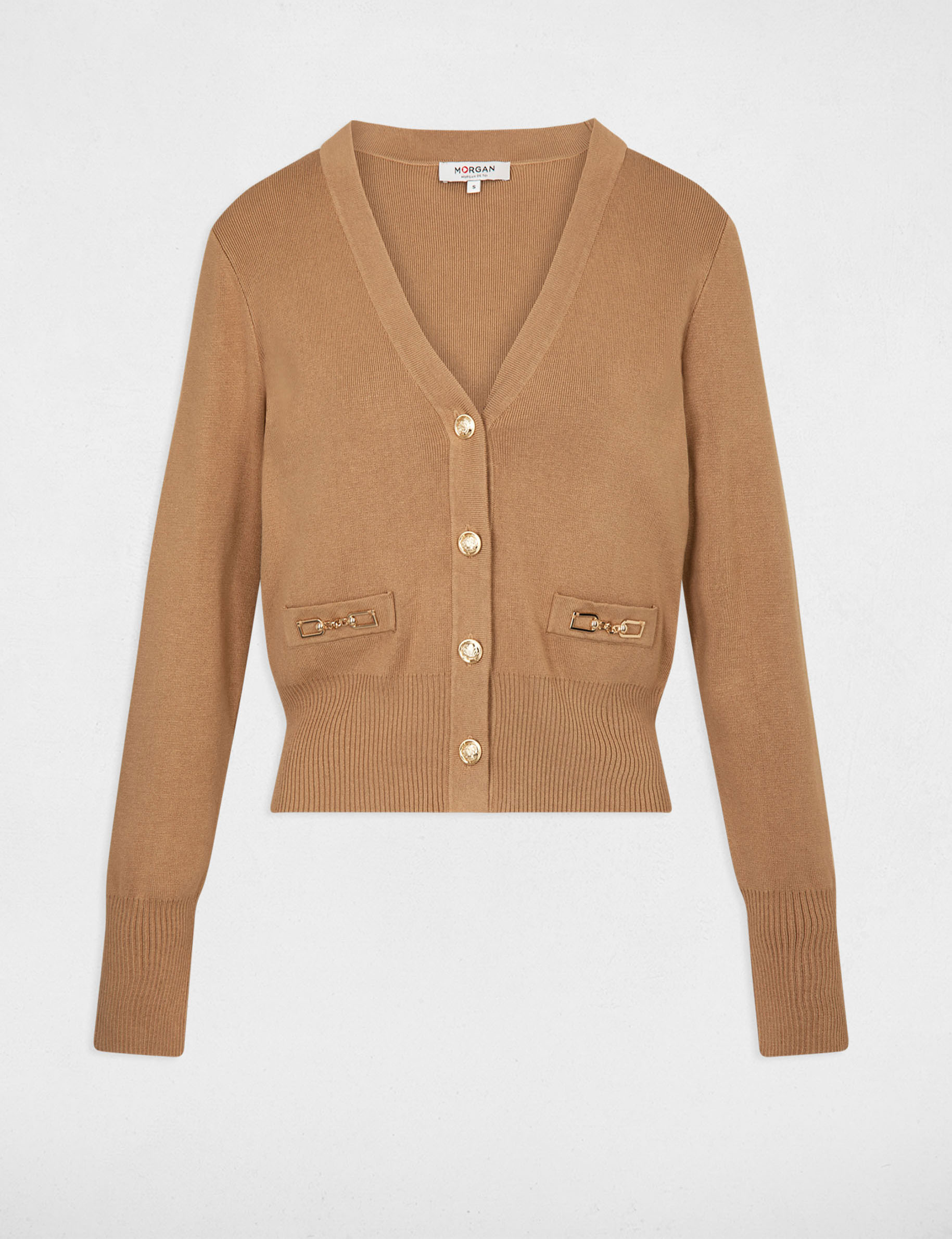 Long-sleeved cardigan camel women