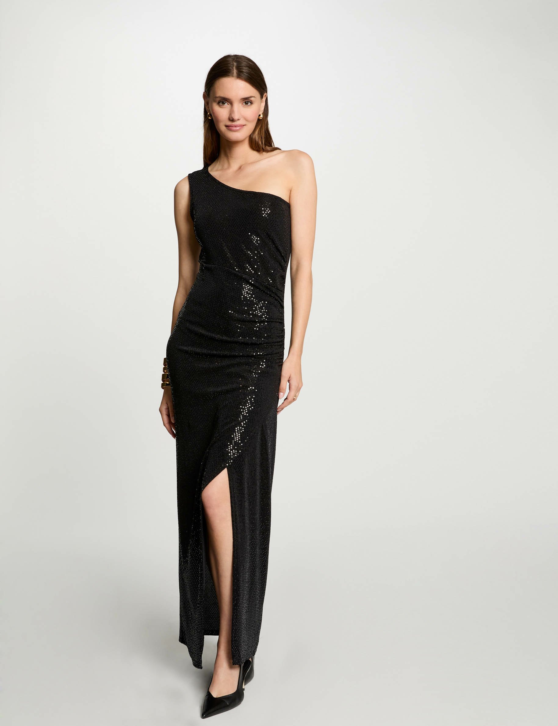 Asymmetrical maxi dress black women