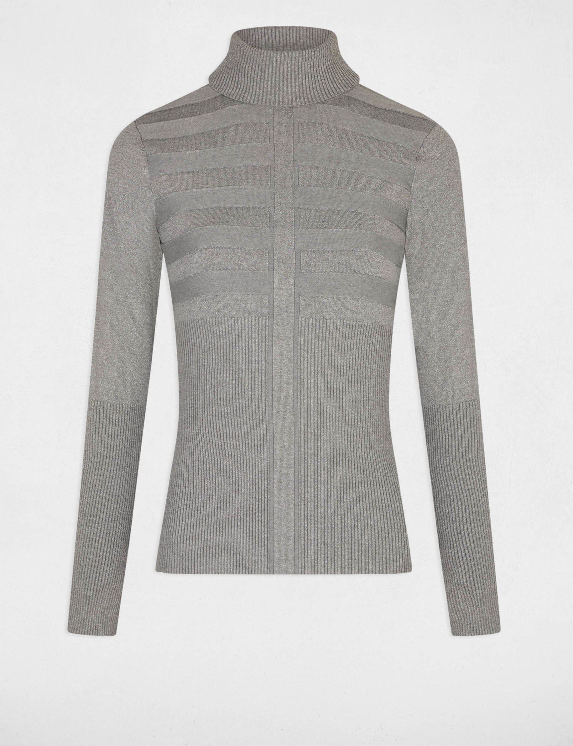 Long-sleeved jumper with turtleneck anthracite grey women