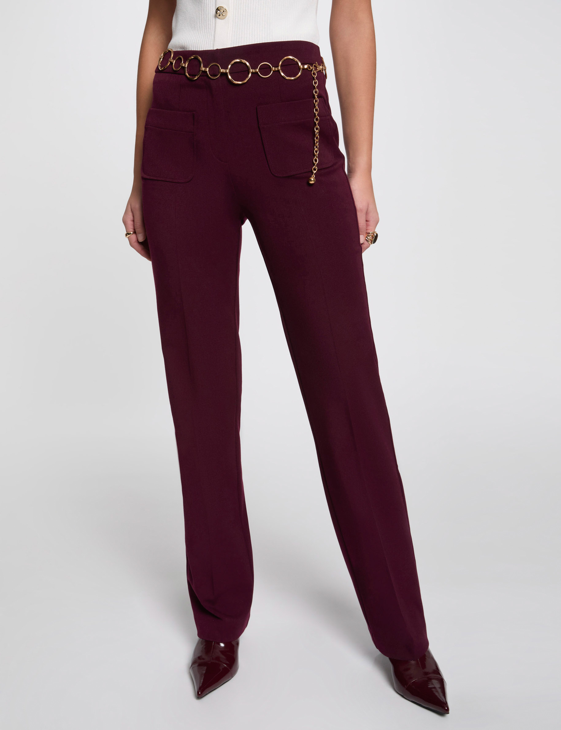 Bootcut trousers plum women