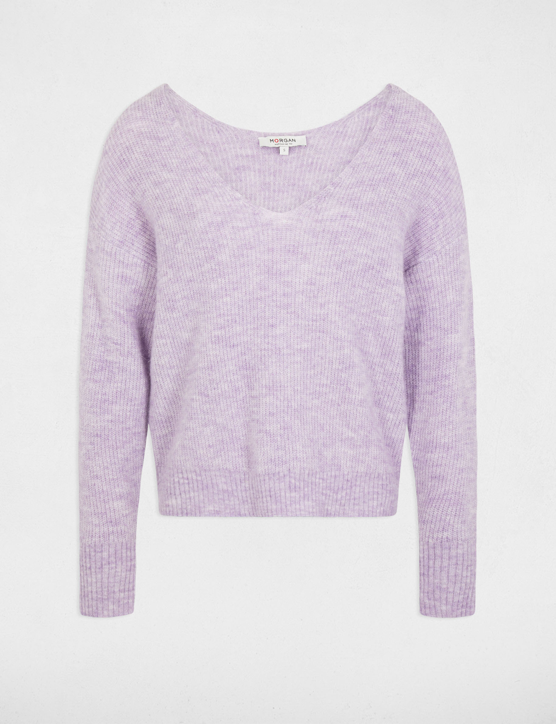 Jumper with V-neck parma purple women