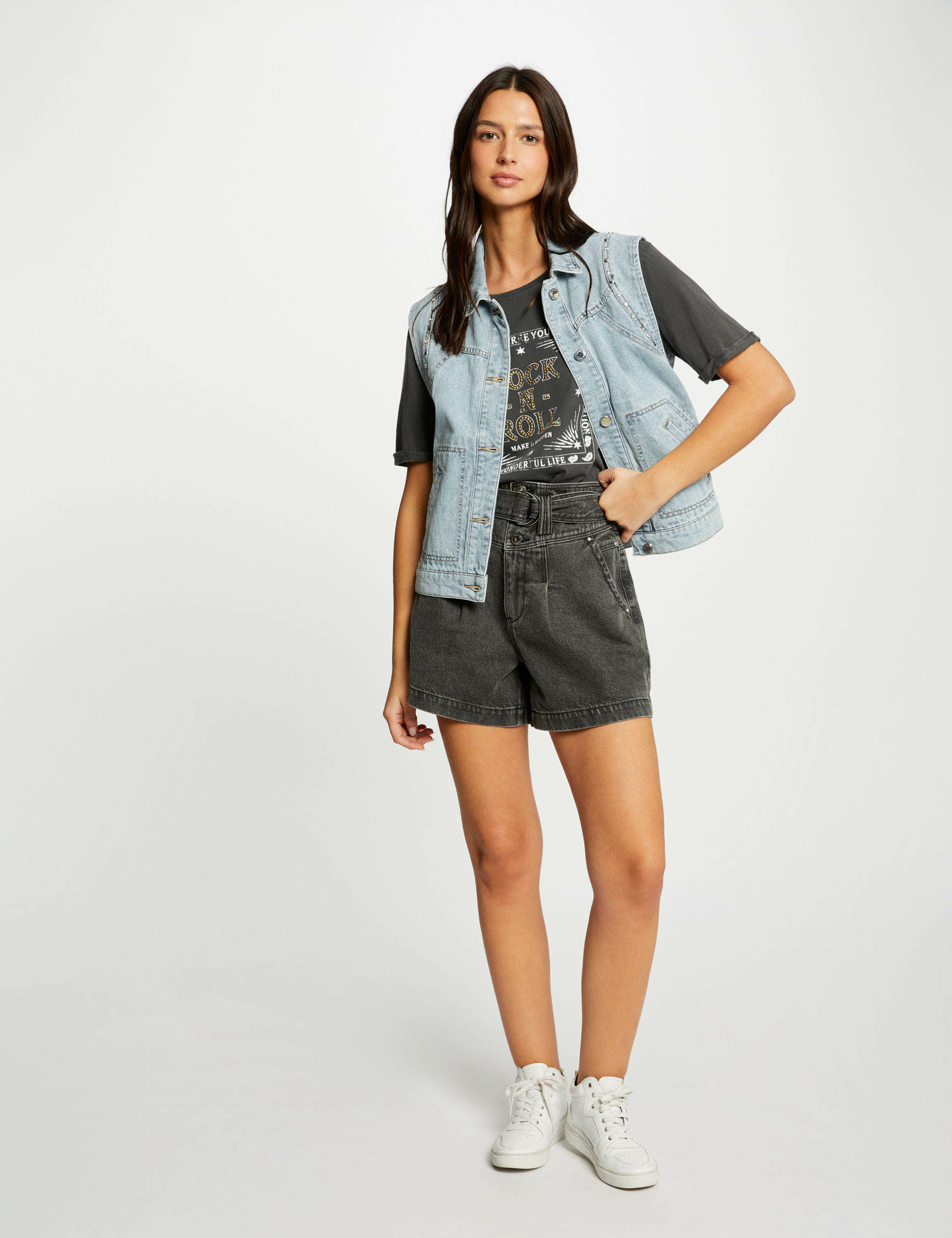 Jean jacket tank top best sale