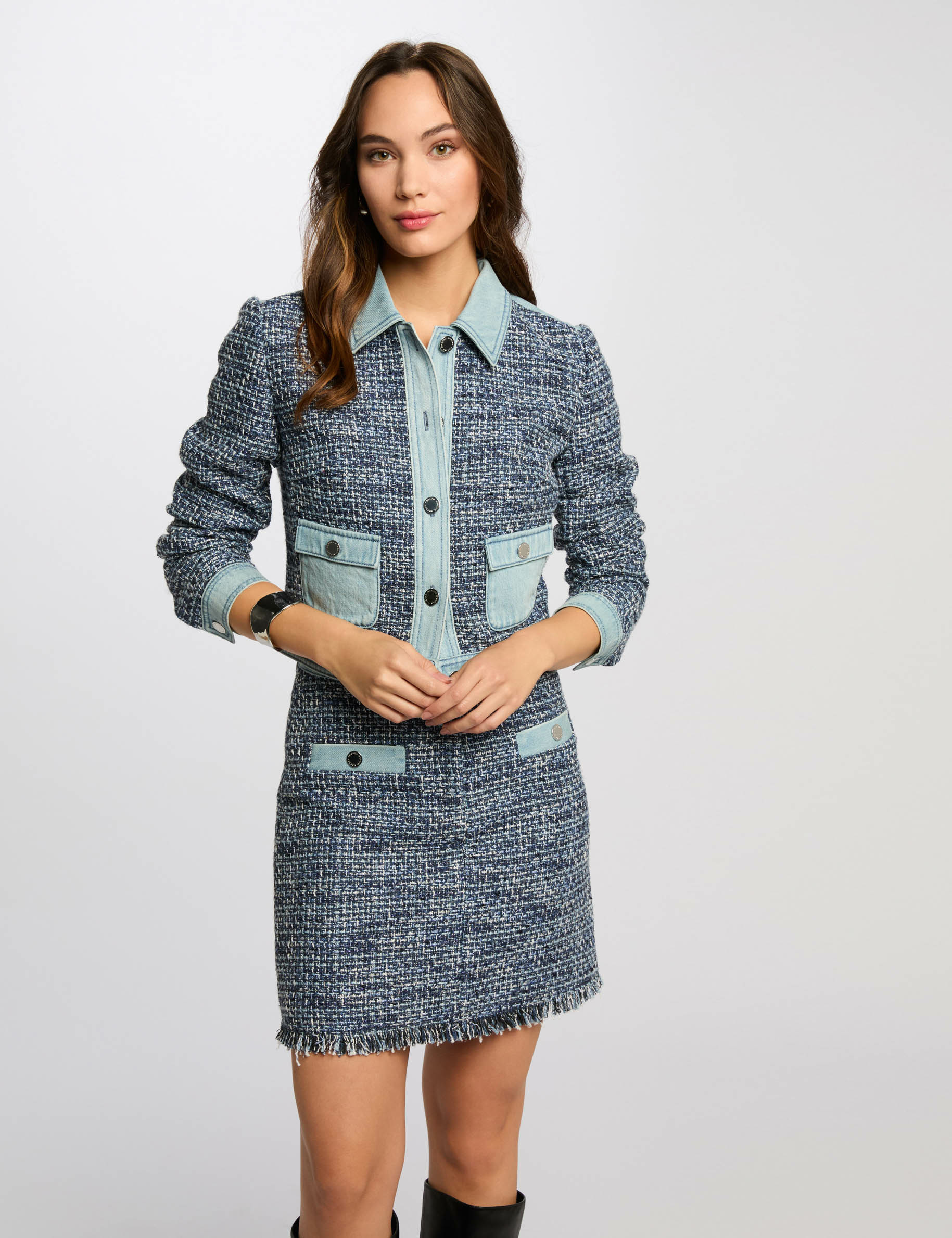 Short tweed jacket multicolor women