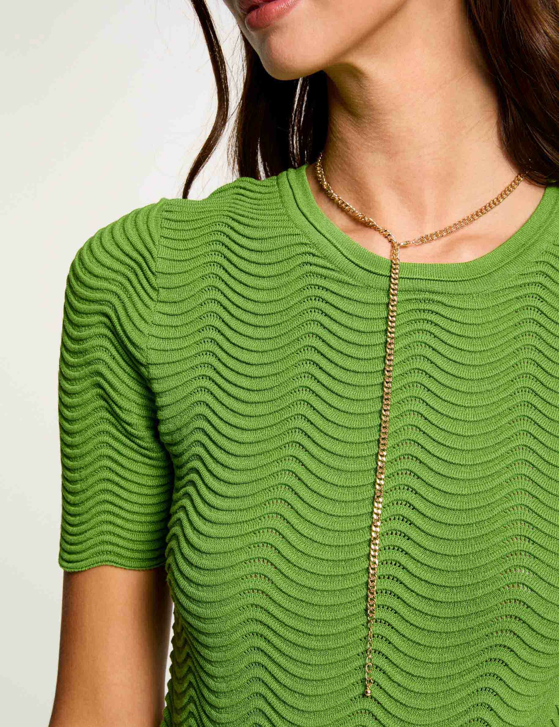 Short-sleeved jumper aniseed green women