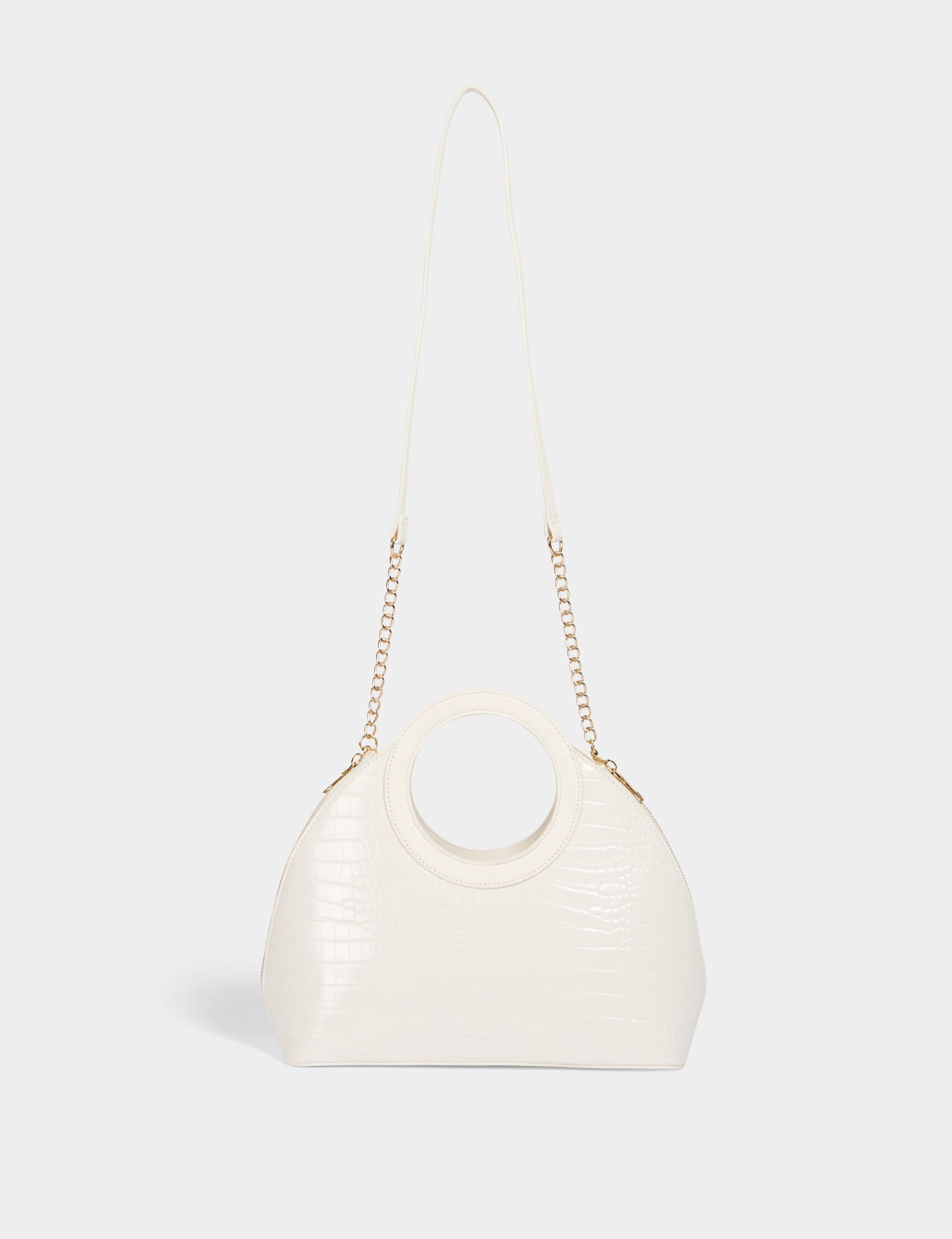 Handbag croc effect white women