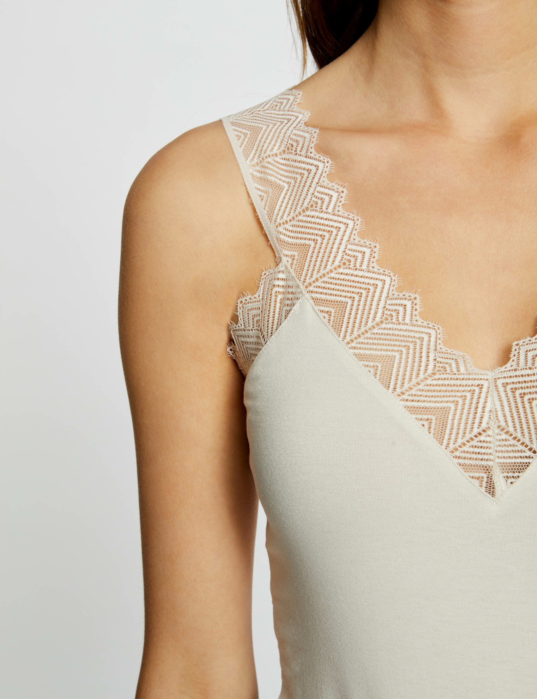 Vest top in lace ivory women