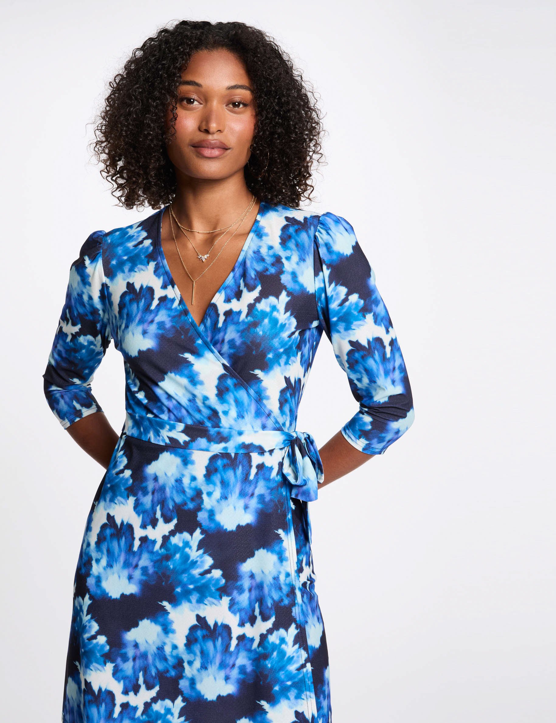 Printed fitted mini dress multicolor women