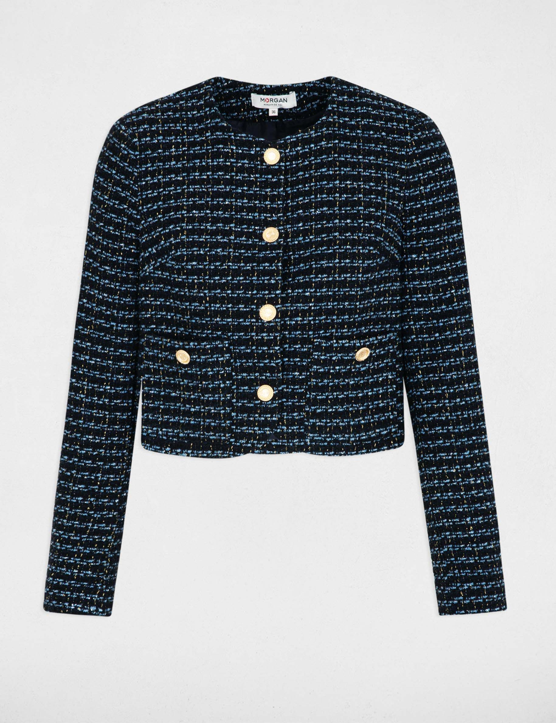 Buttoned tweed jacket multicolored women