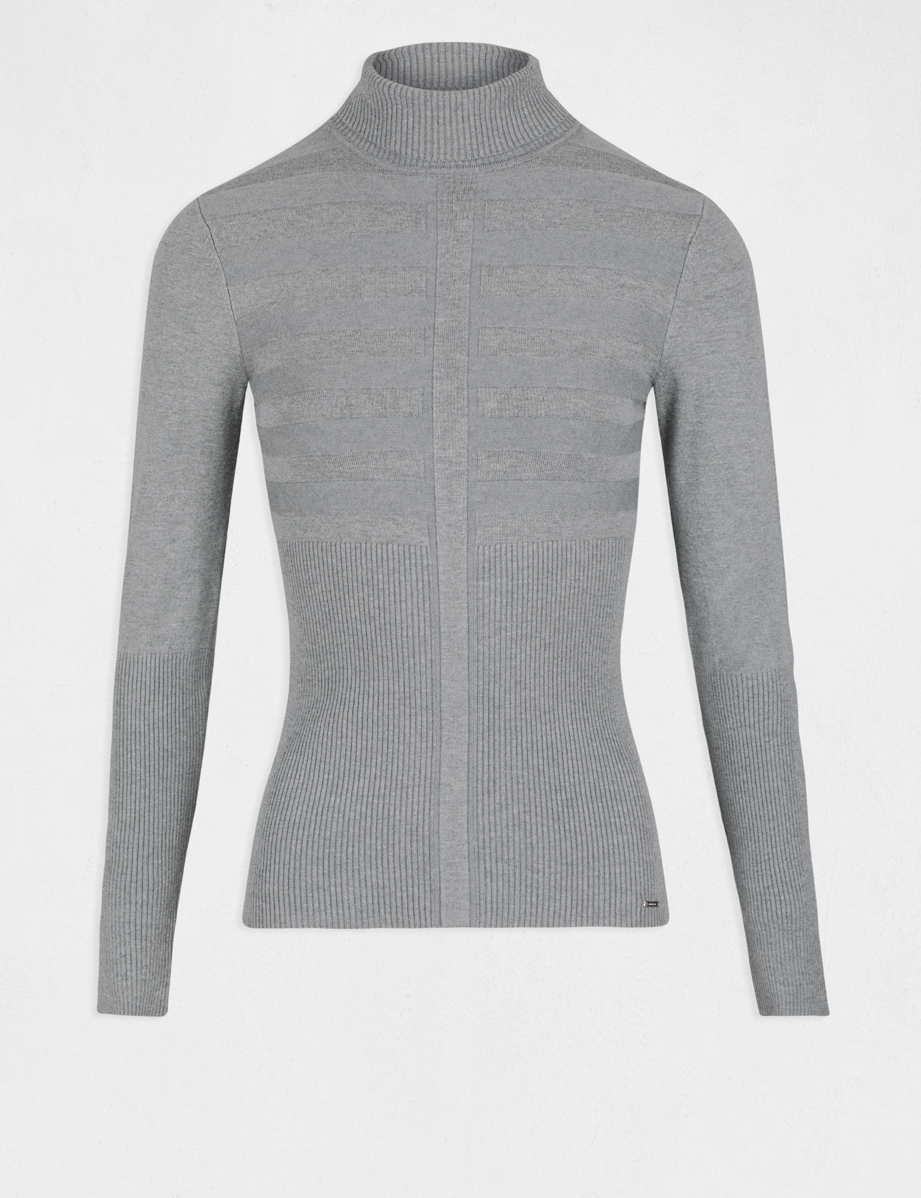 Long-sleeved jumper turtleneck anthracite grey women