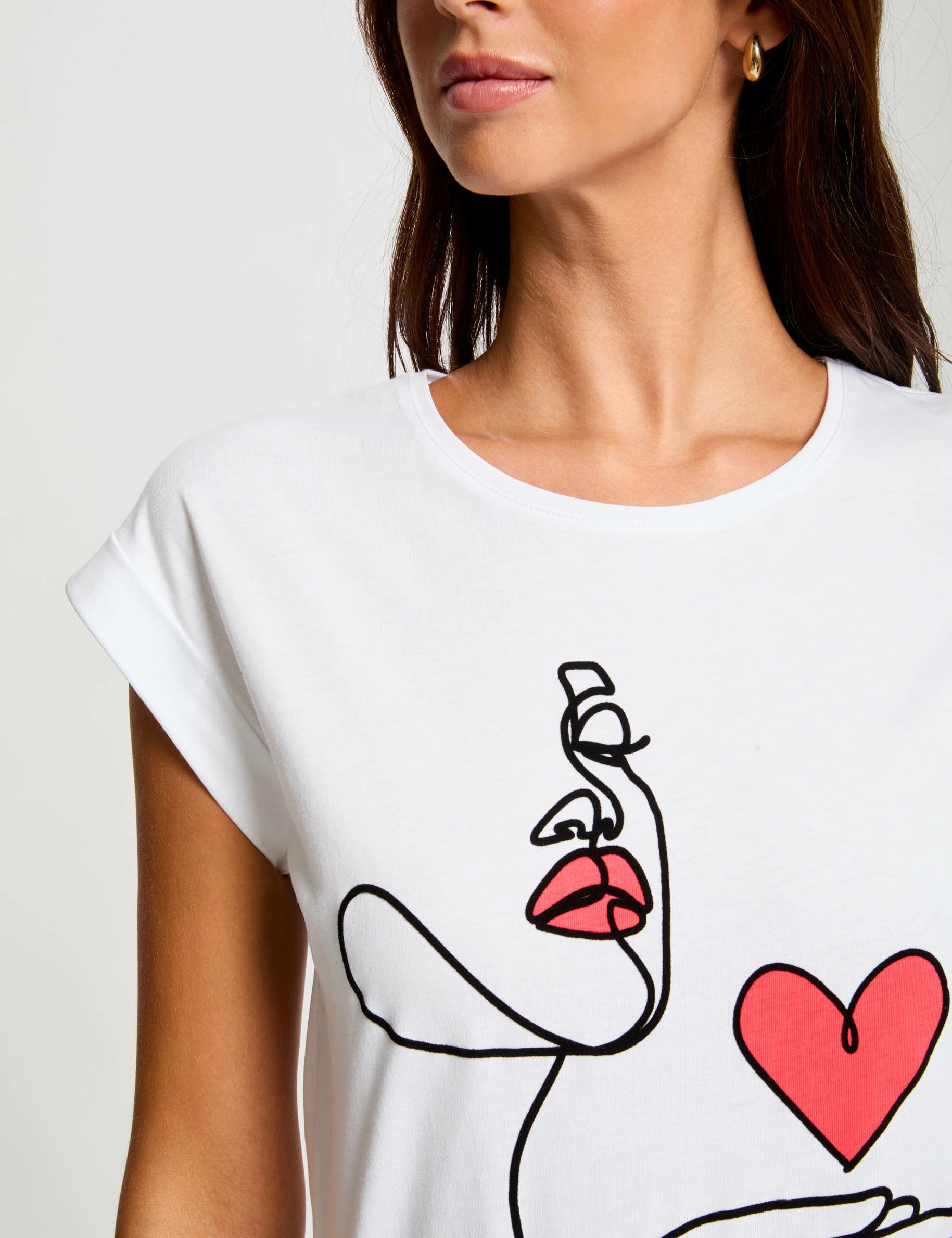 T-shirt with message ivory women