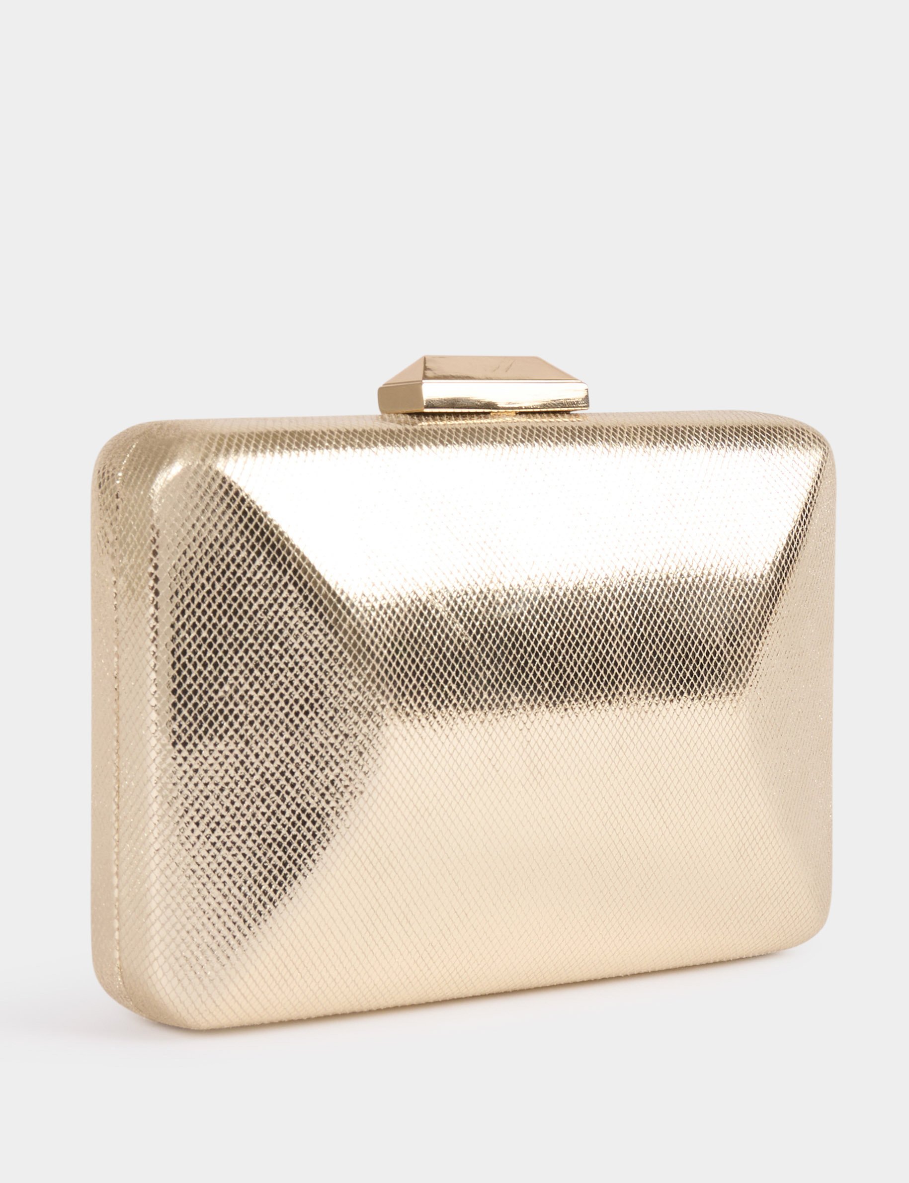 Clutch bag metallised effect gold yellow women