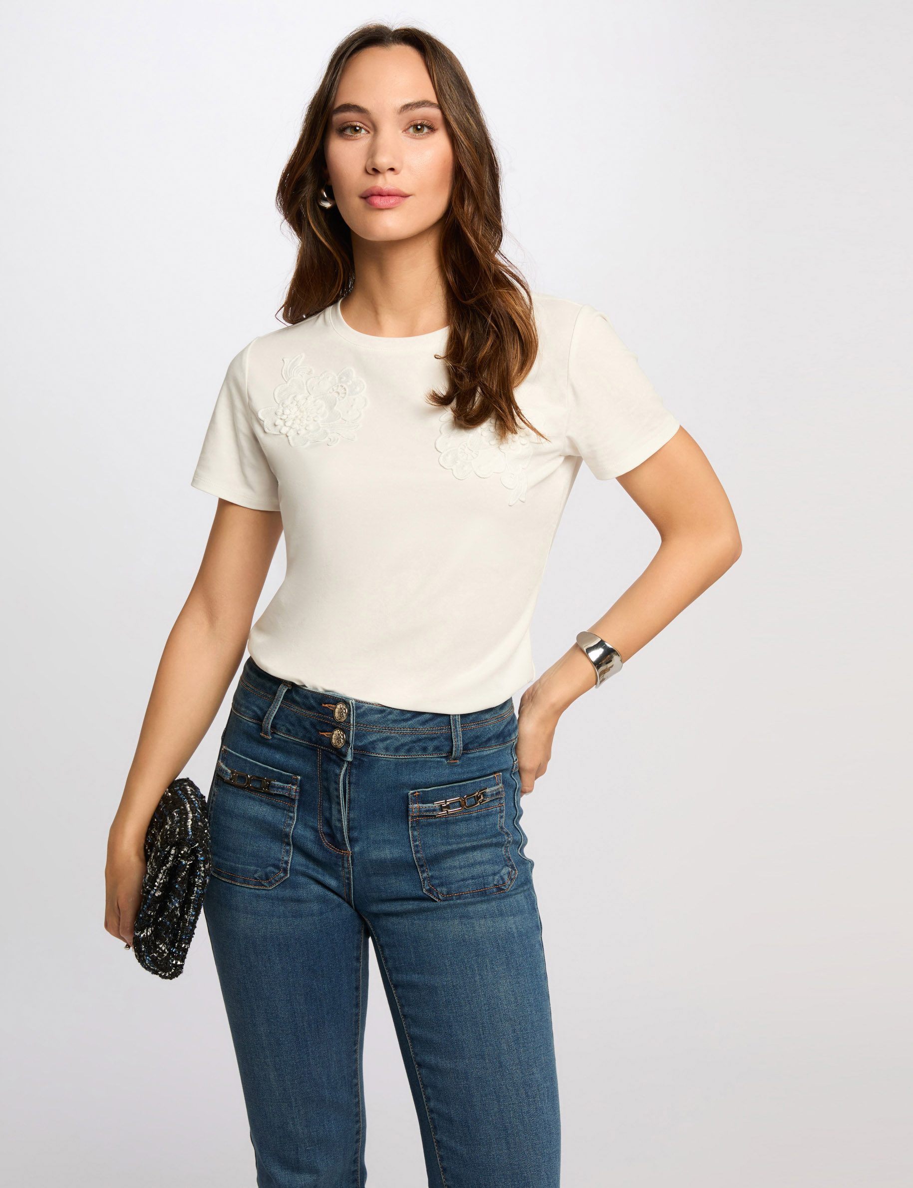 Short-sleeved t-shirt white women