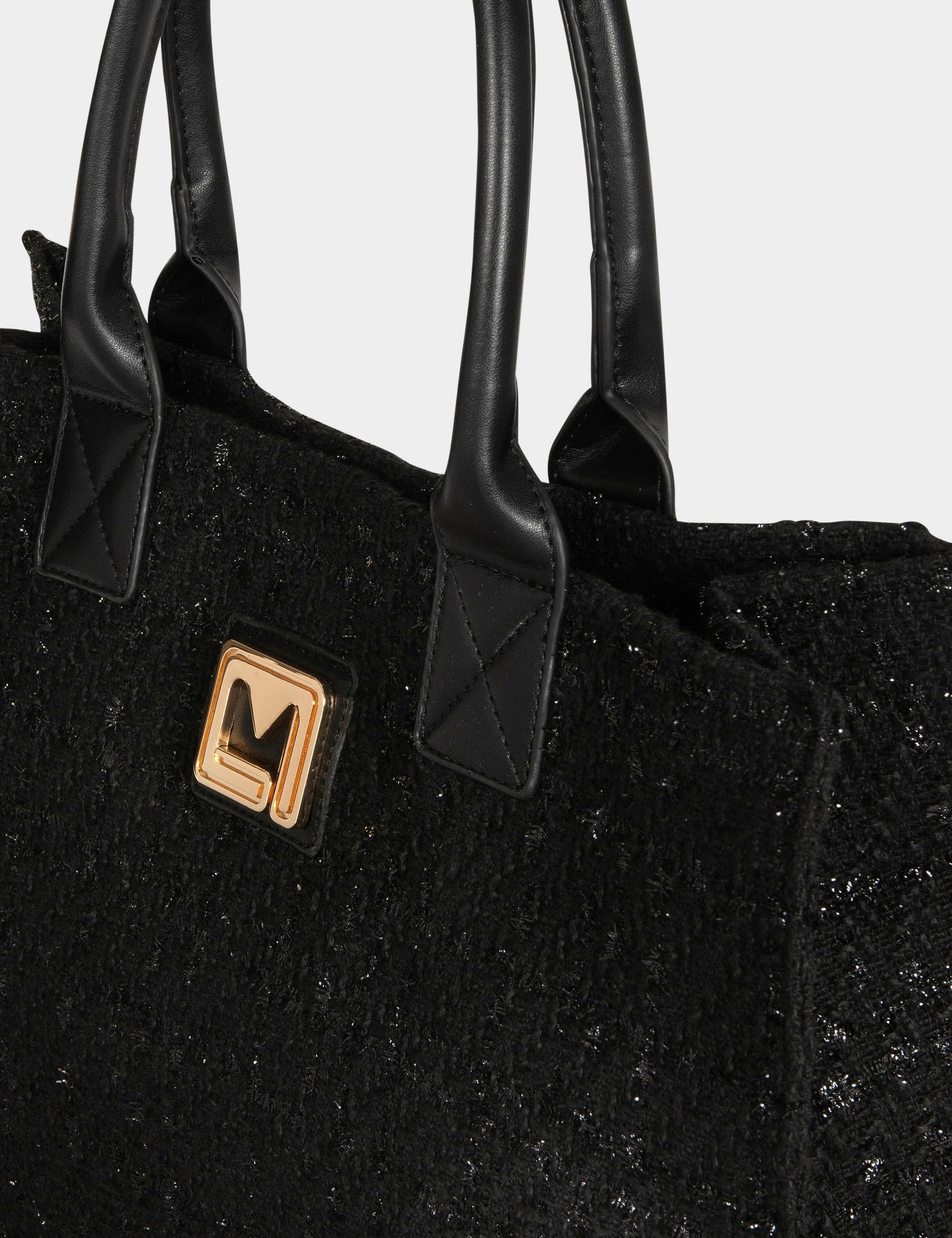 Tweed shopper bag black women | Morgan