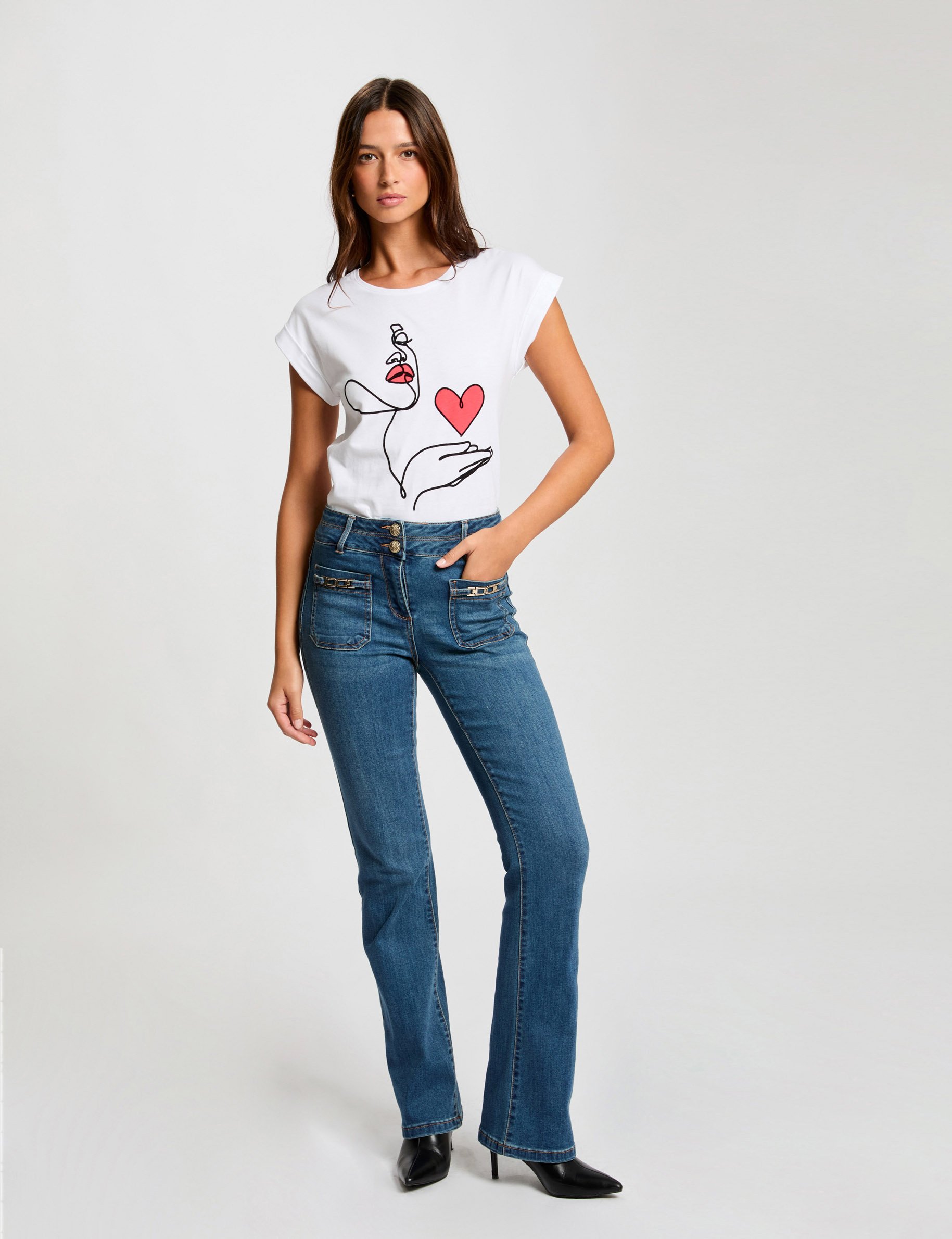 T-shirt with message ivory women