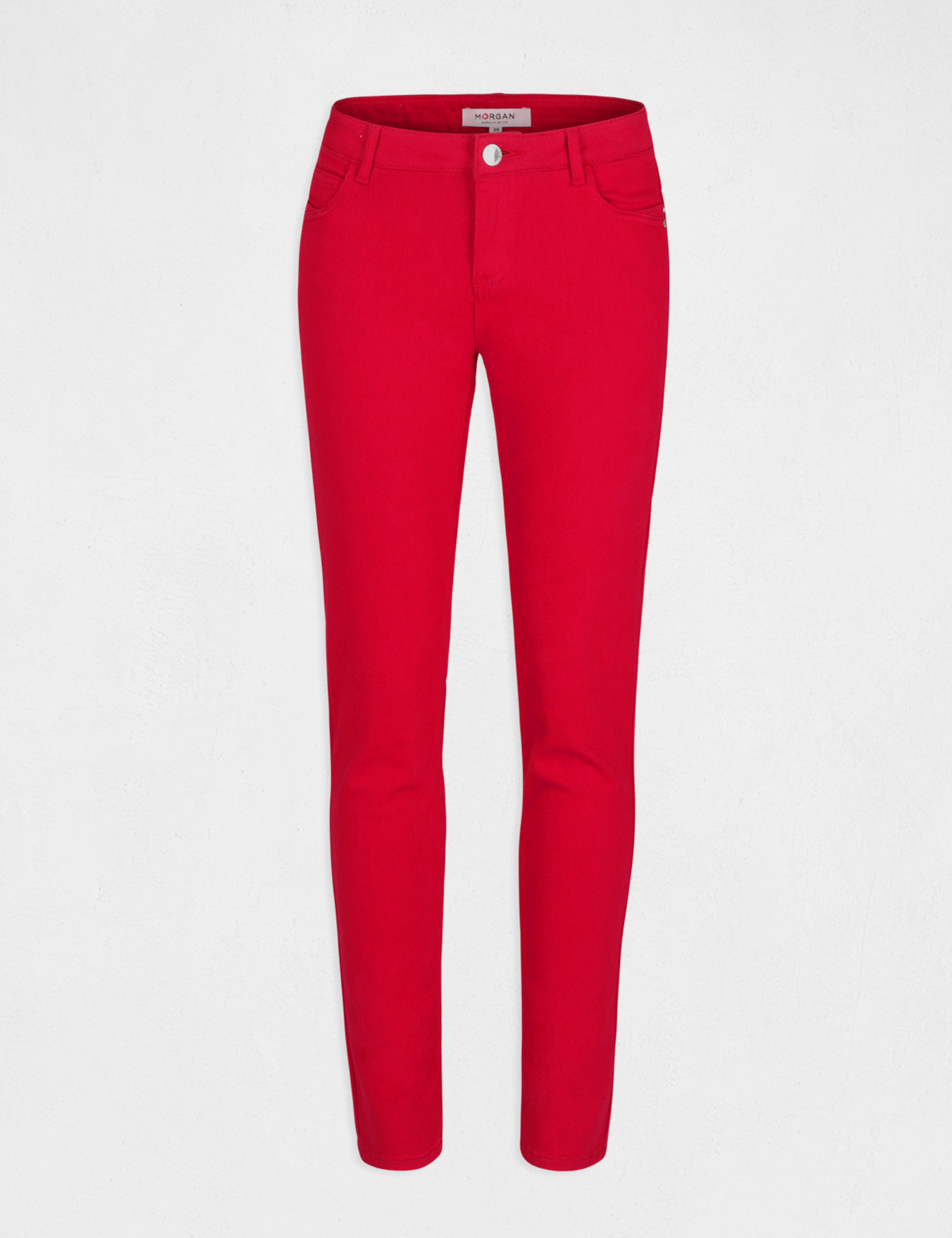 Low waist skinny trousers red women