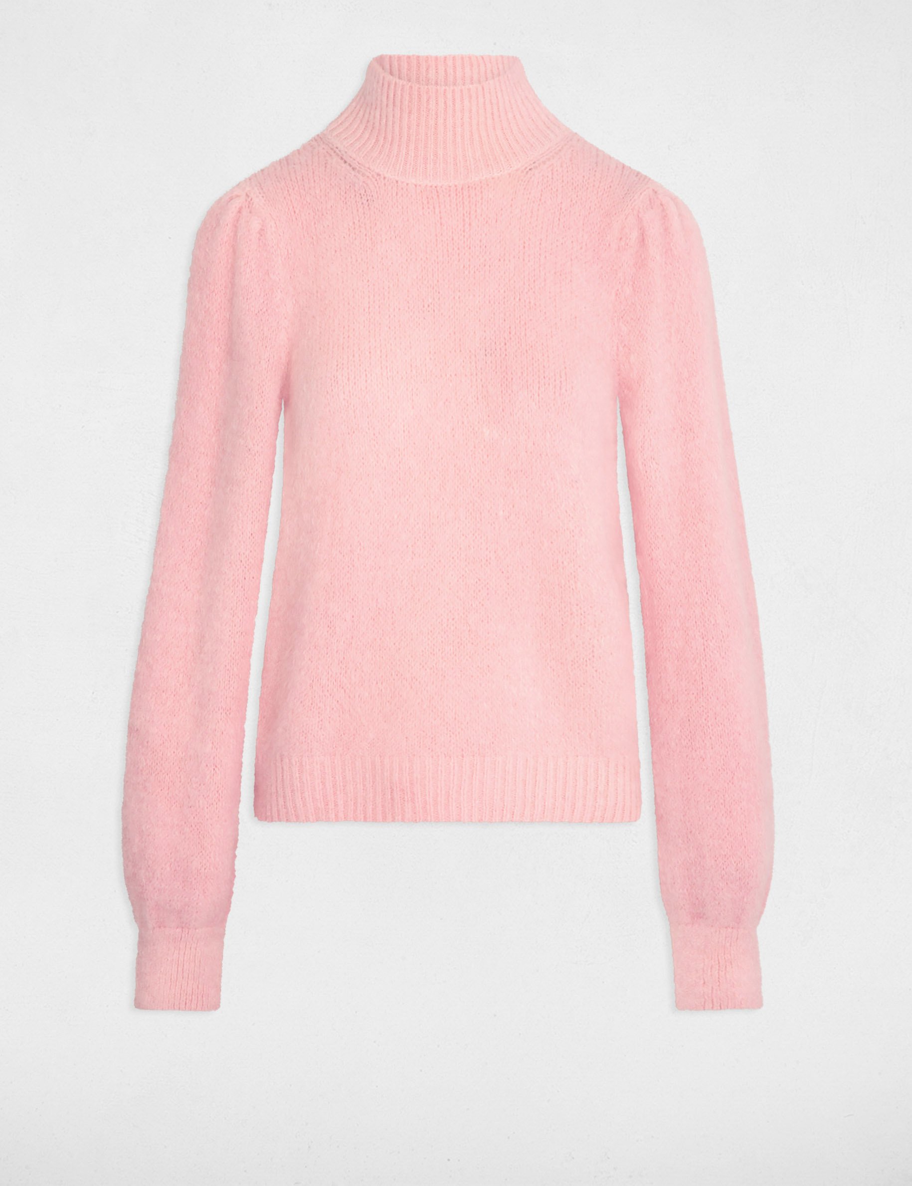 Jumper high collar pink women