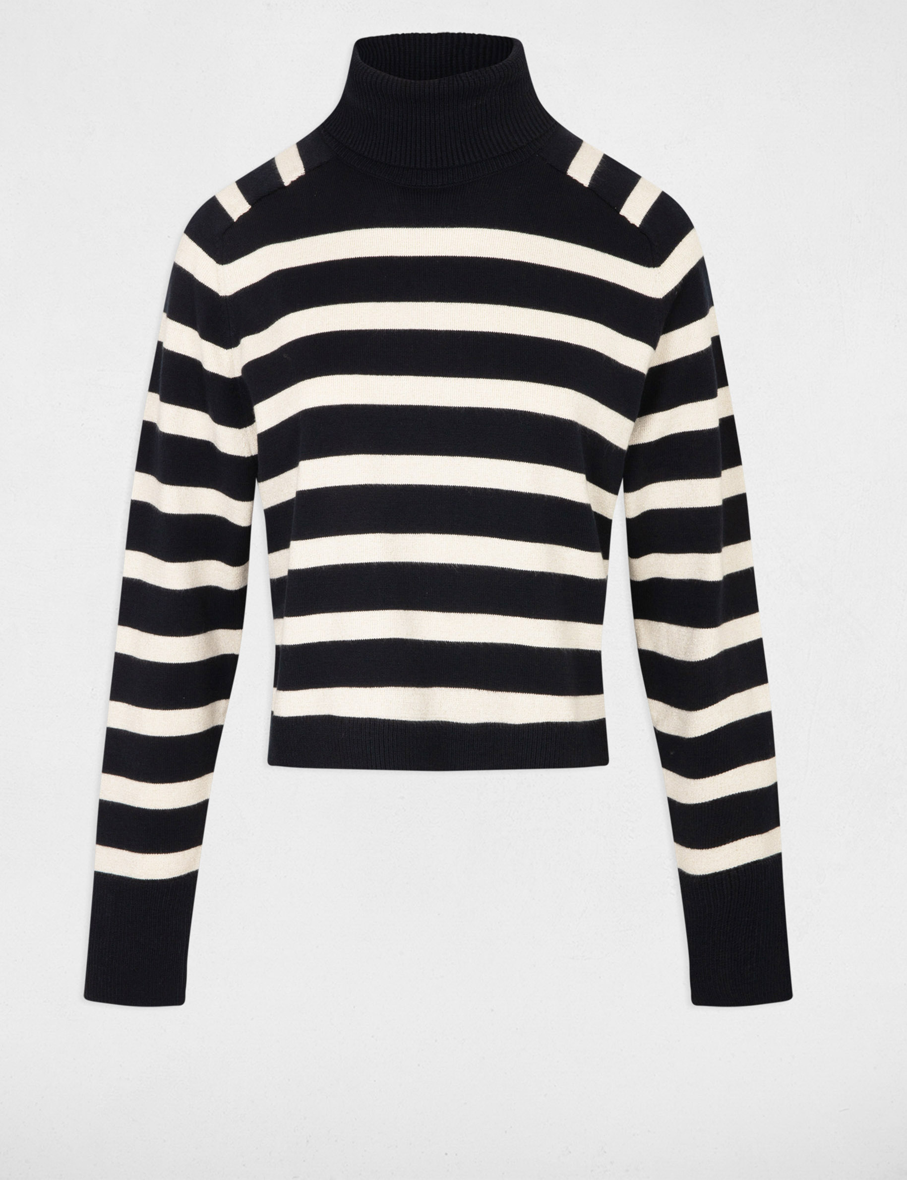 Stripped jumper turtleneck navy women