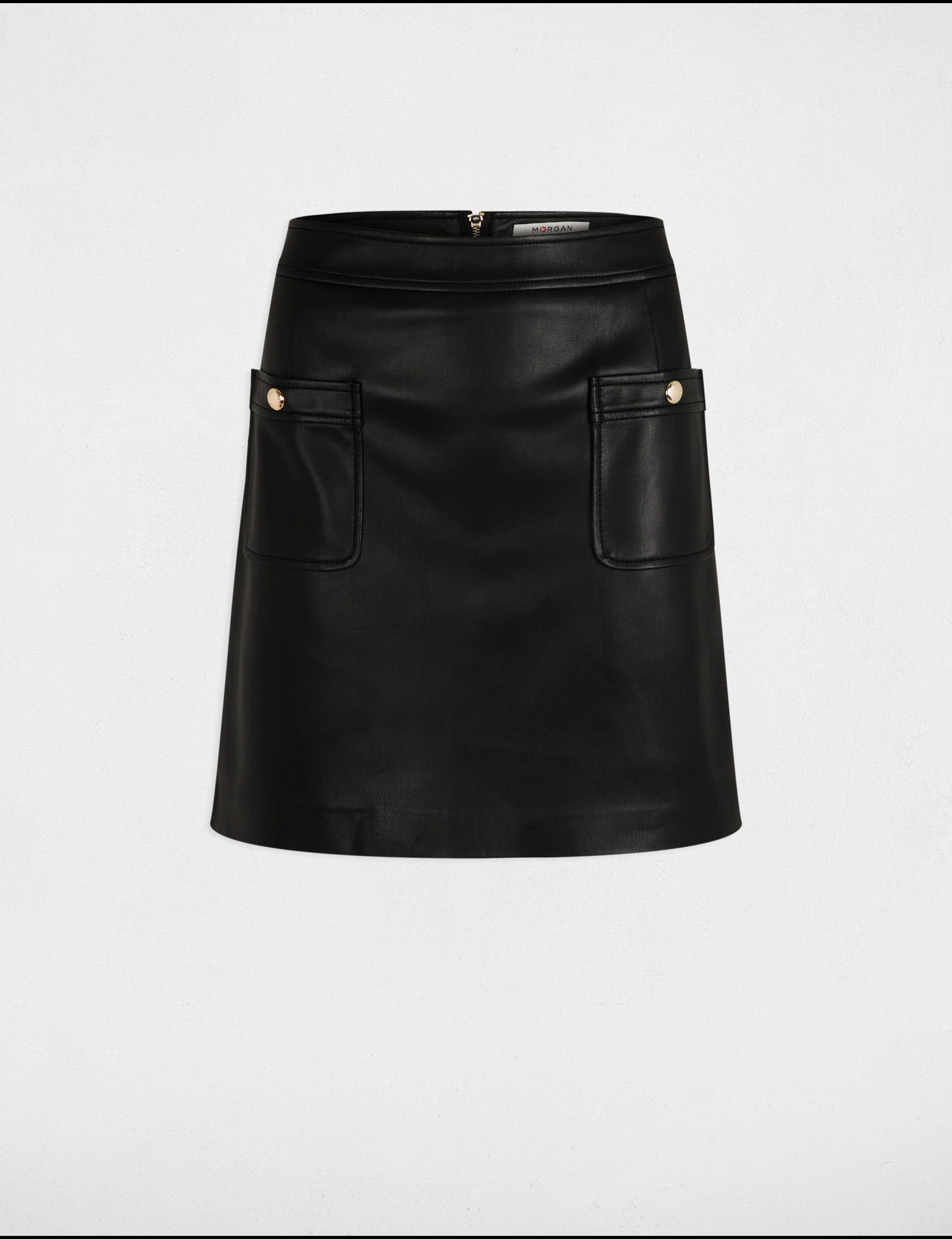 Faux leather mini skirt black women