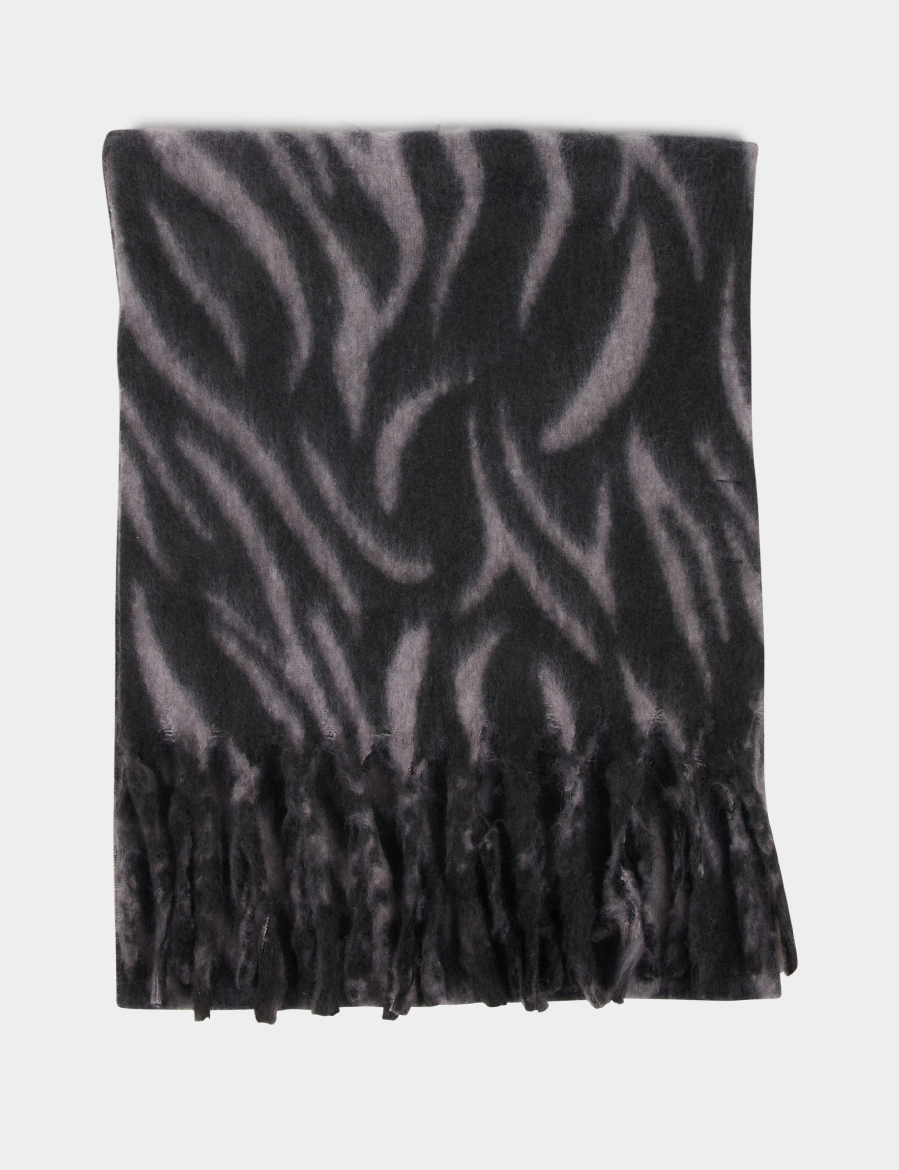 Scarf with zebra print mid-grey women