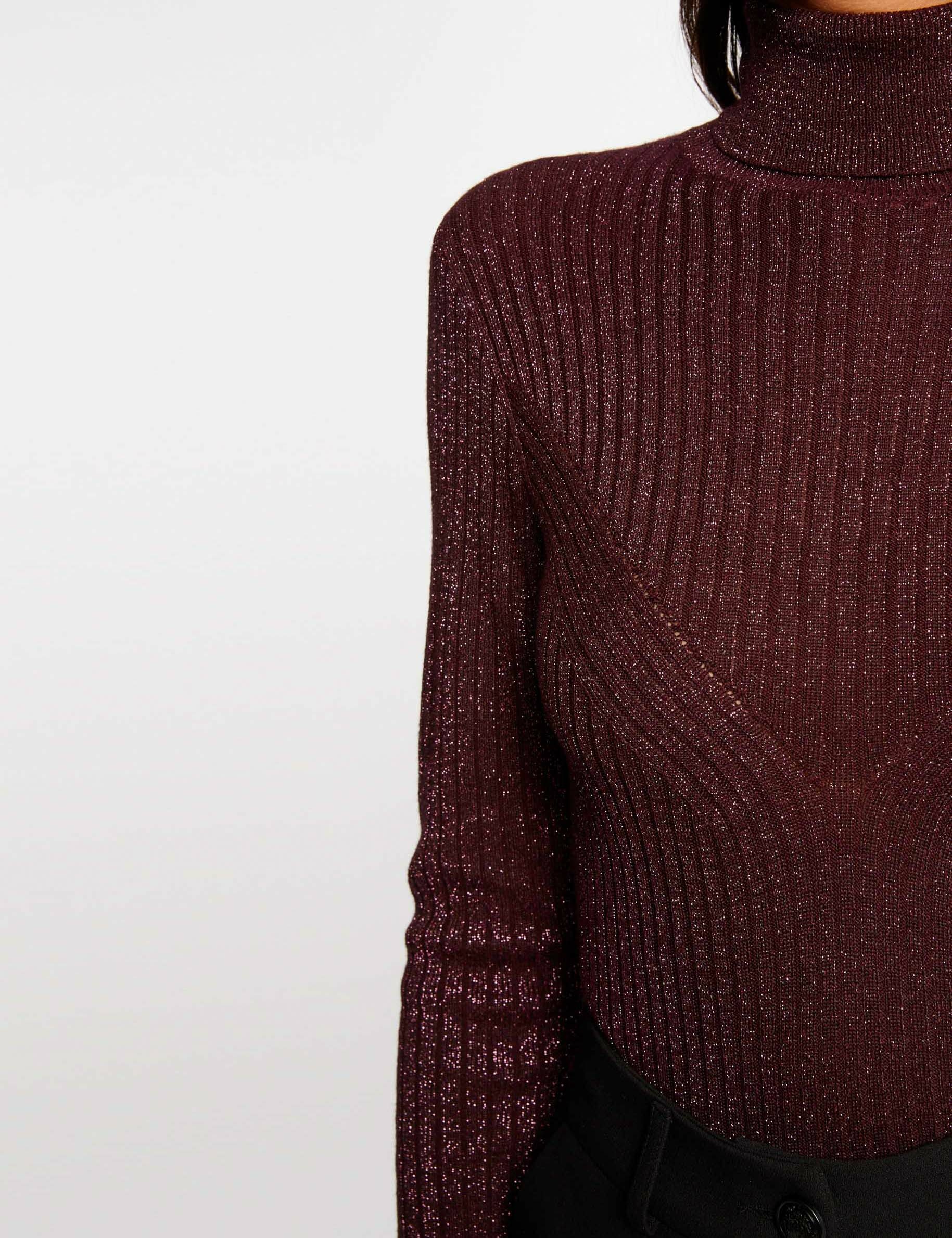 Long-sleeved jumper with turtleneck plum women