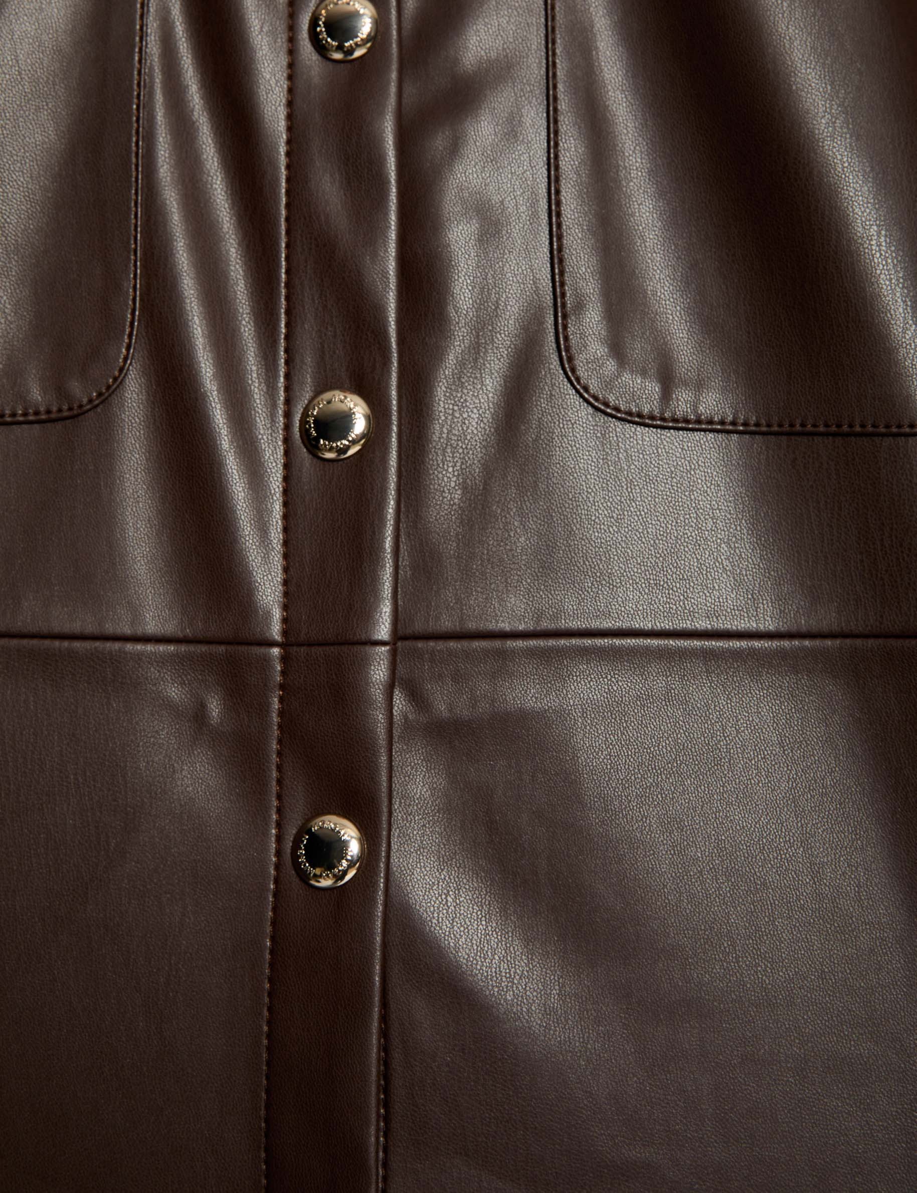 long sleeved overshirt dark brown women null