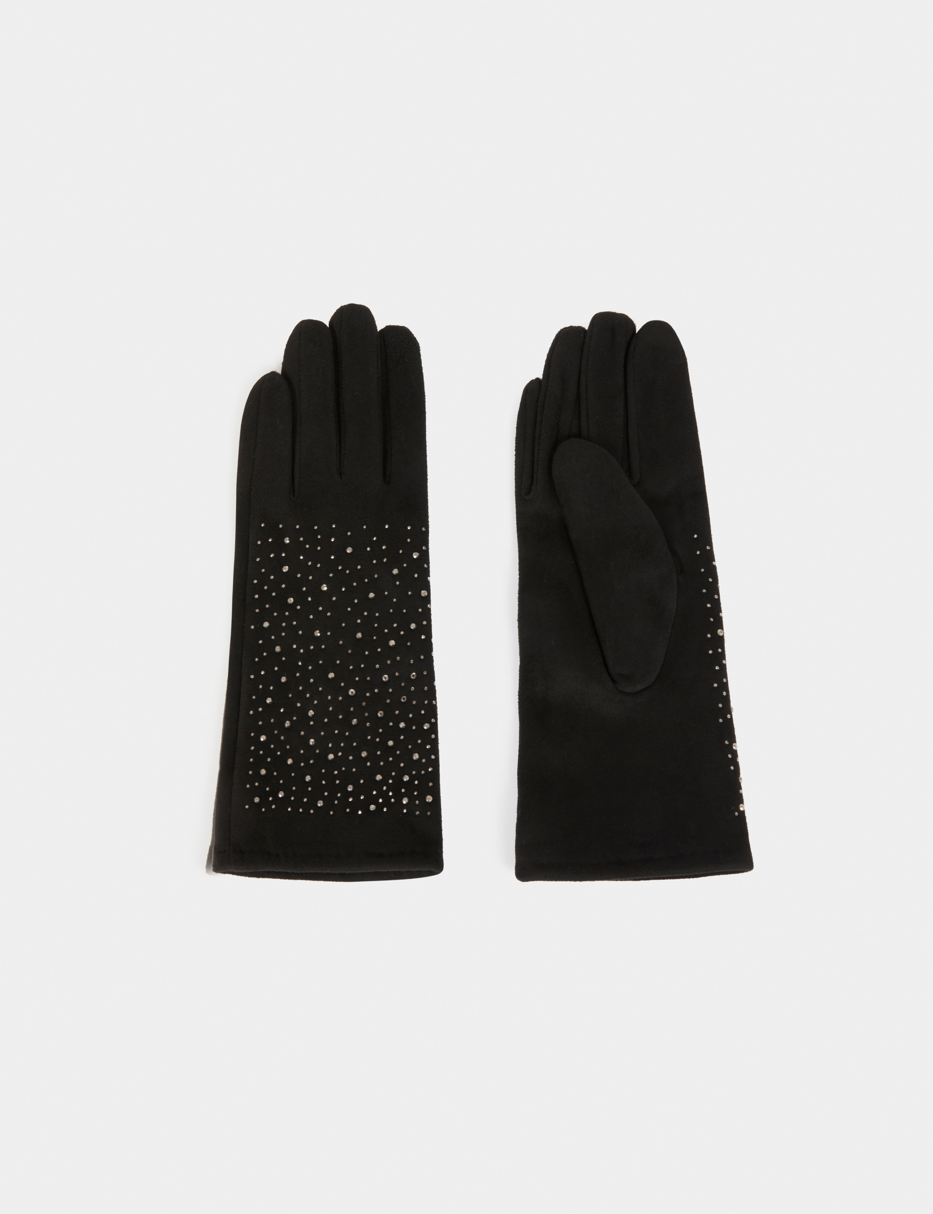 Gloves with rhinestones black women