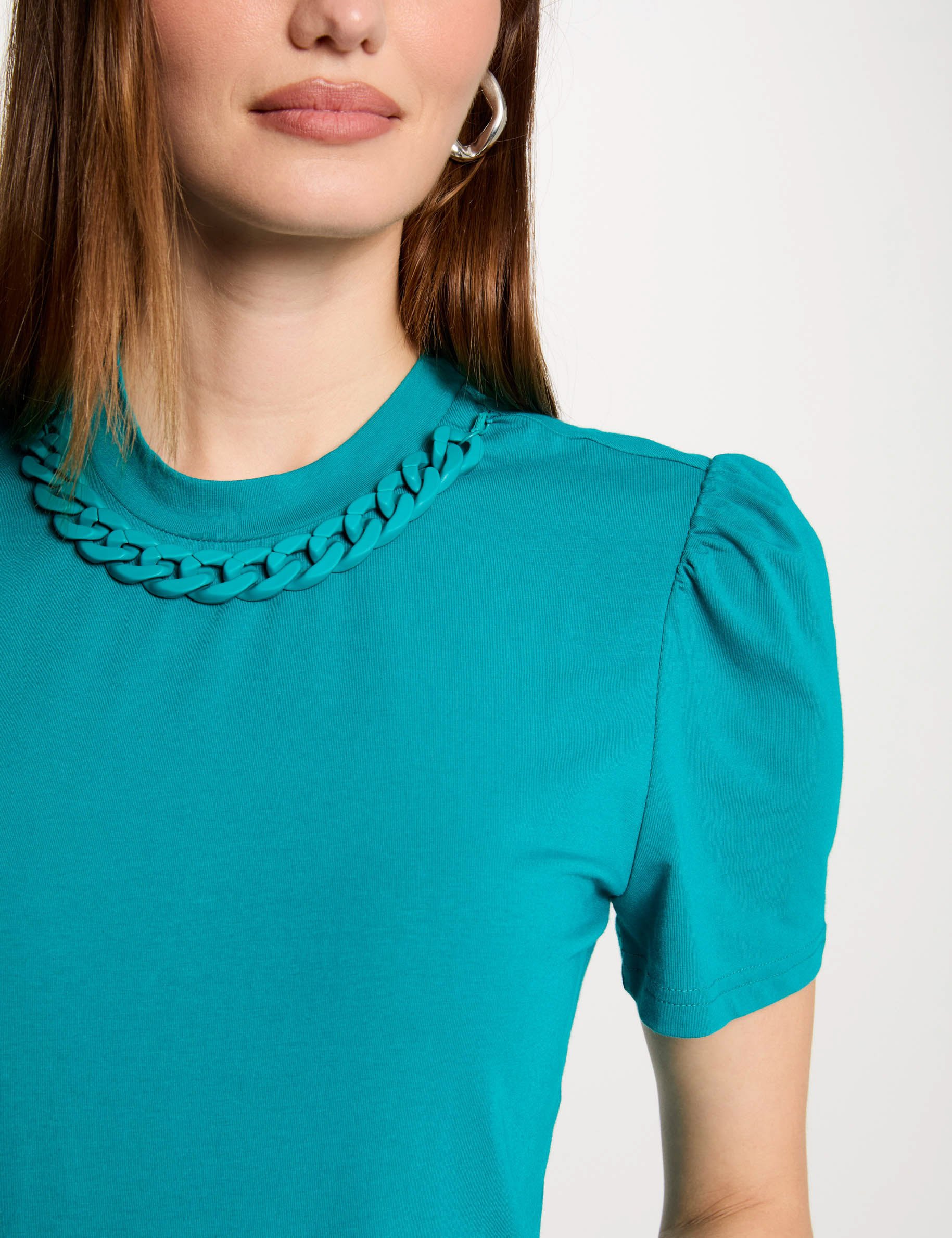 Short-sleeved t-shirt chain turquoise blue women