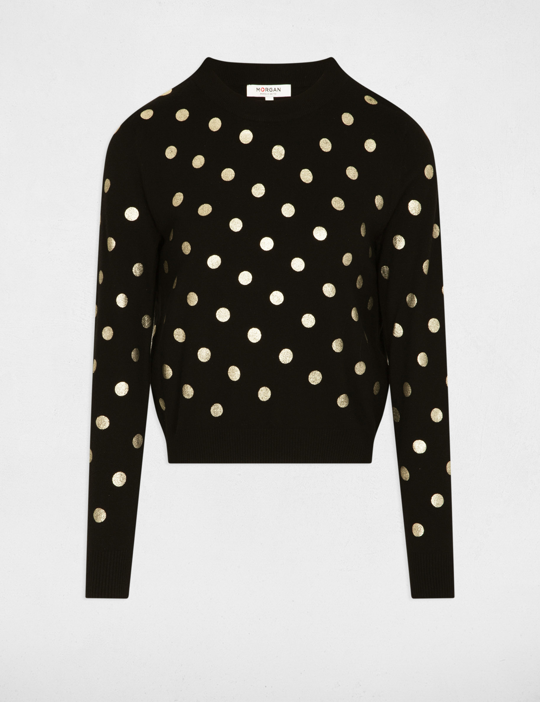 Printed long-sleeved jumper black women