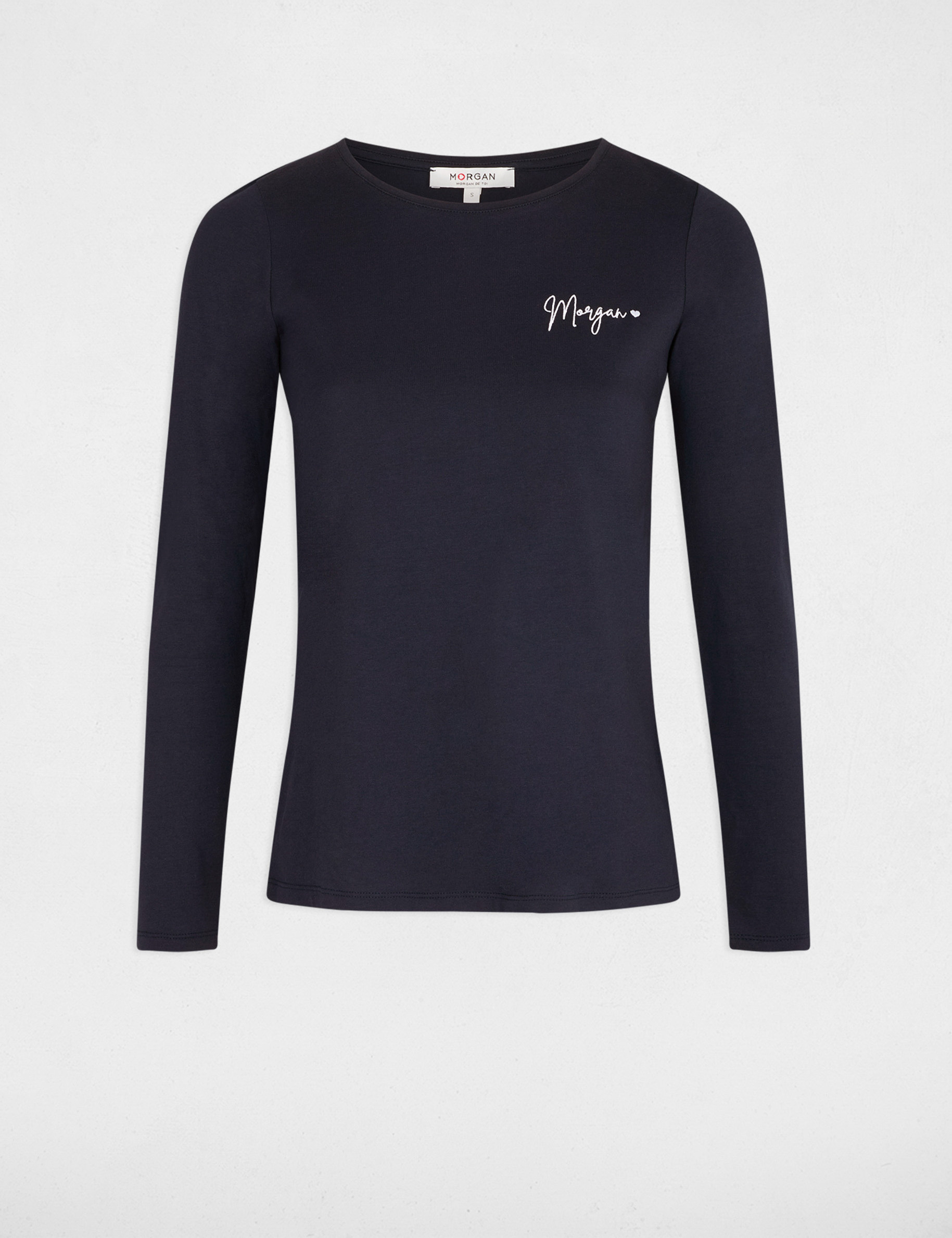 3/4-length sleeved t-shirt navy women