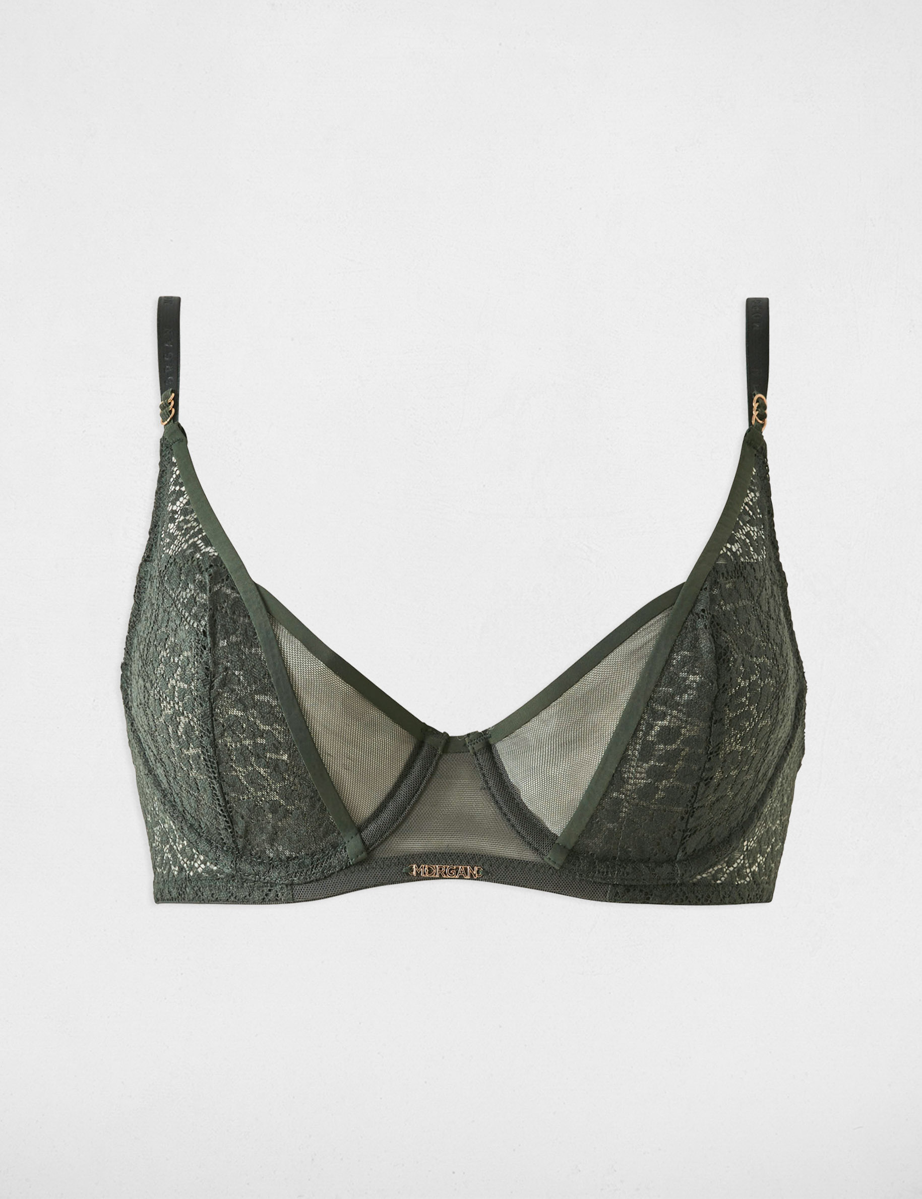 Underwired bra khaki green ladies'