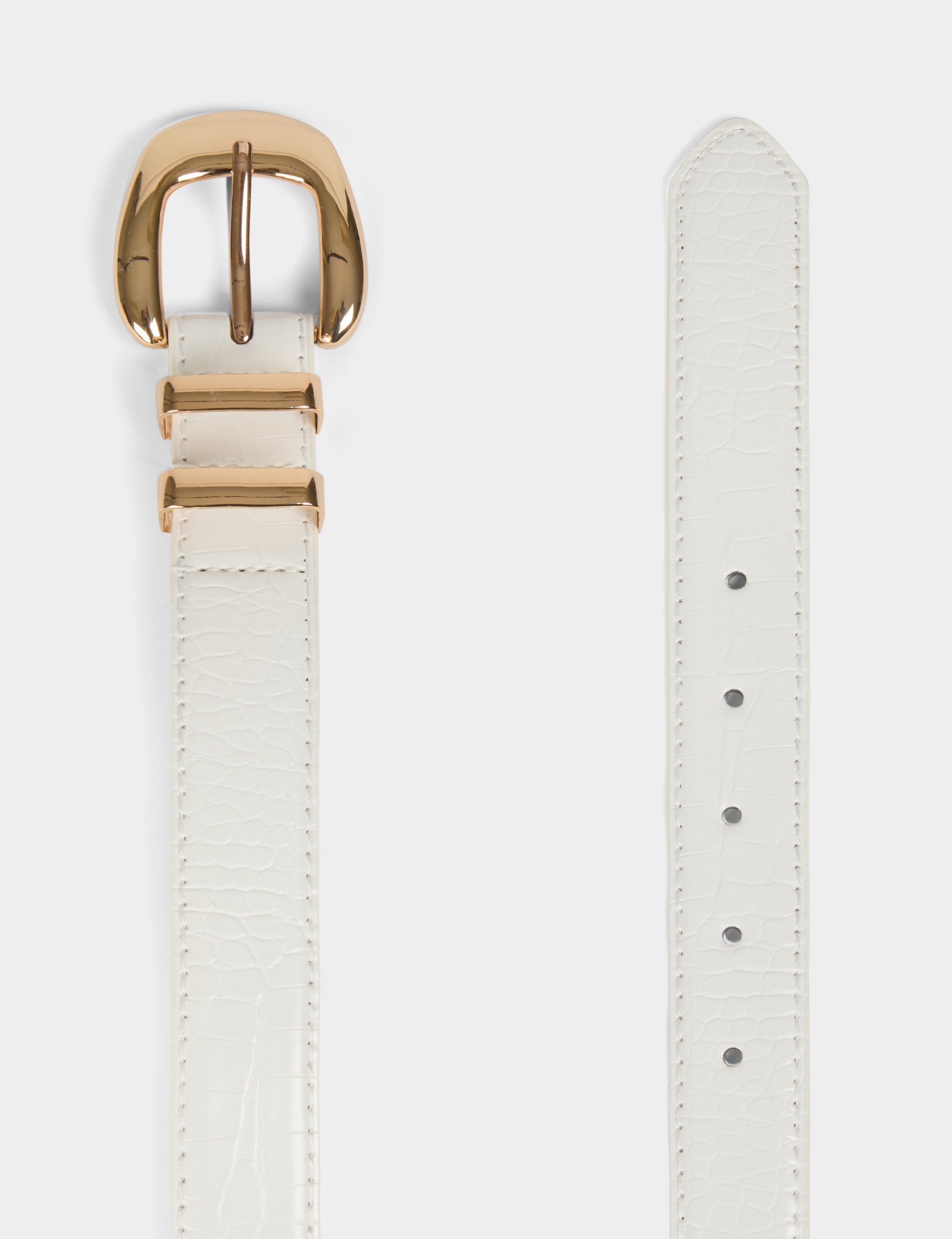 Belt croc effect white women