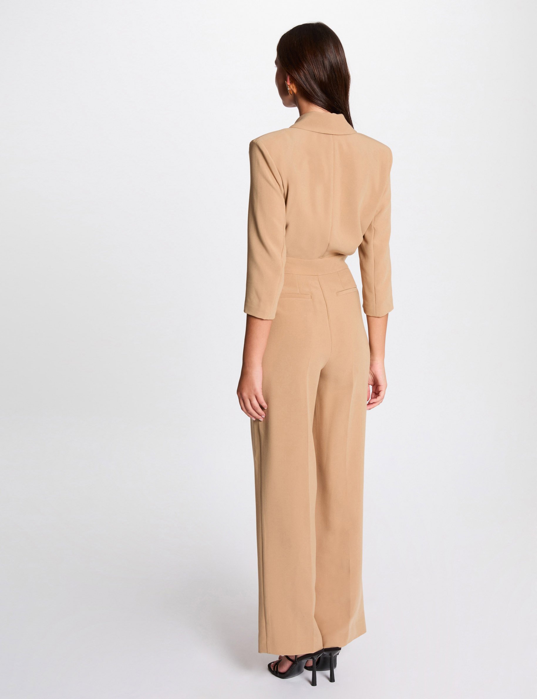 Jumpsuit wide leg camel women