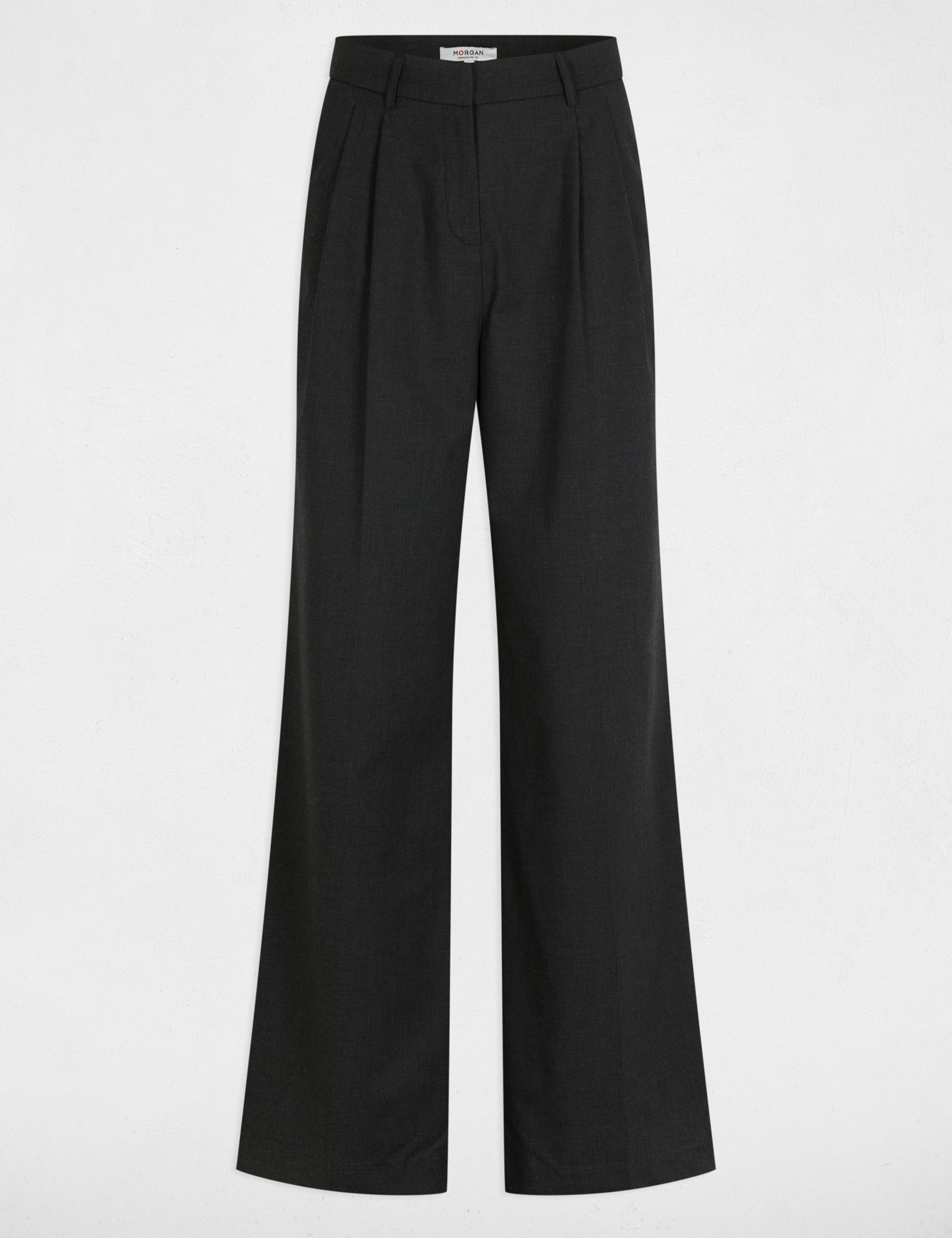 Pantalon large à pinces gris anthracite femme